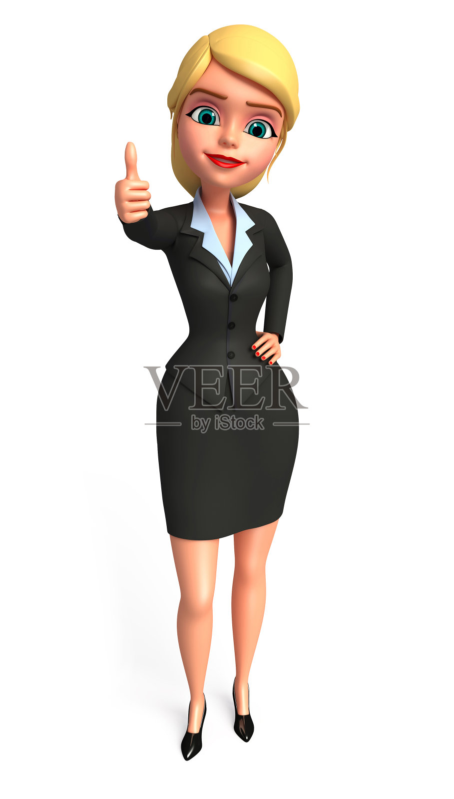 年轻的商业女性与最好的运气标志照片摄影图片