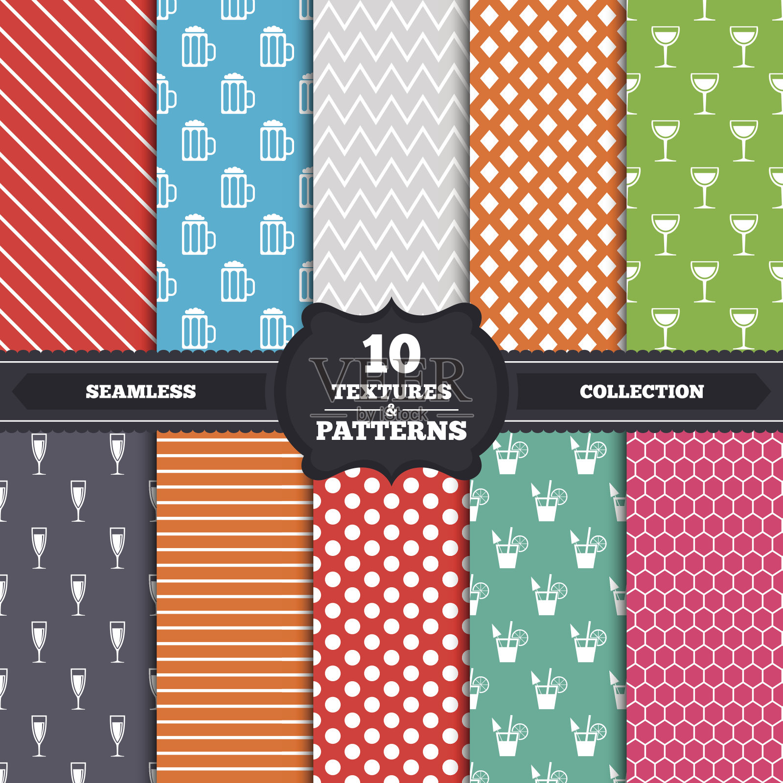 酒精饮料的迹象。香槟,啤酒图标插画图片素材