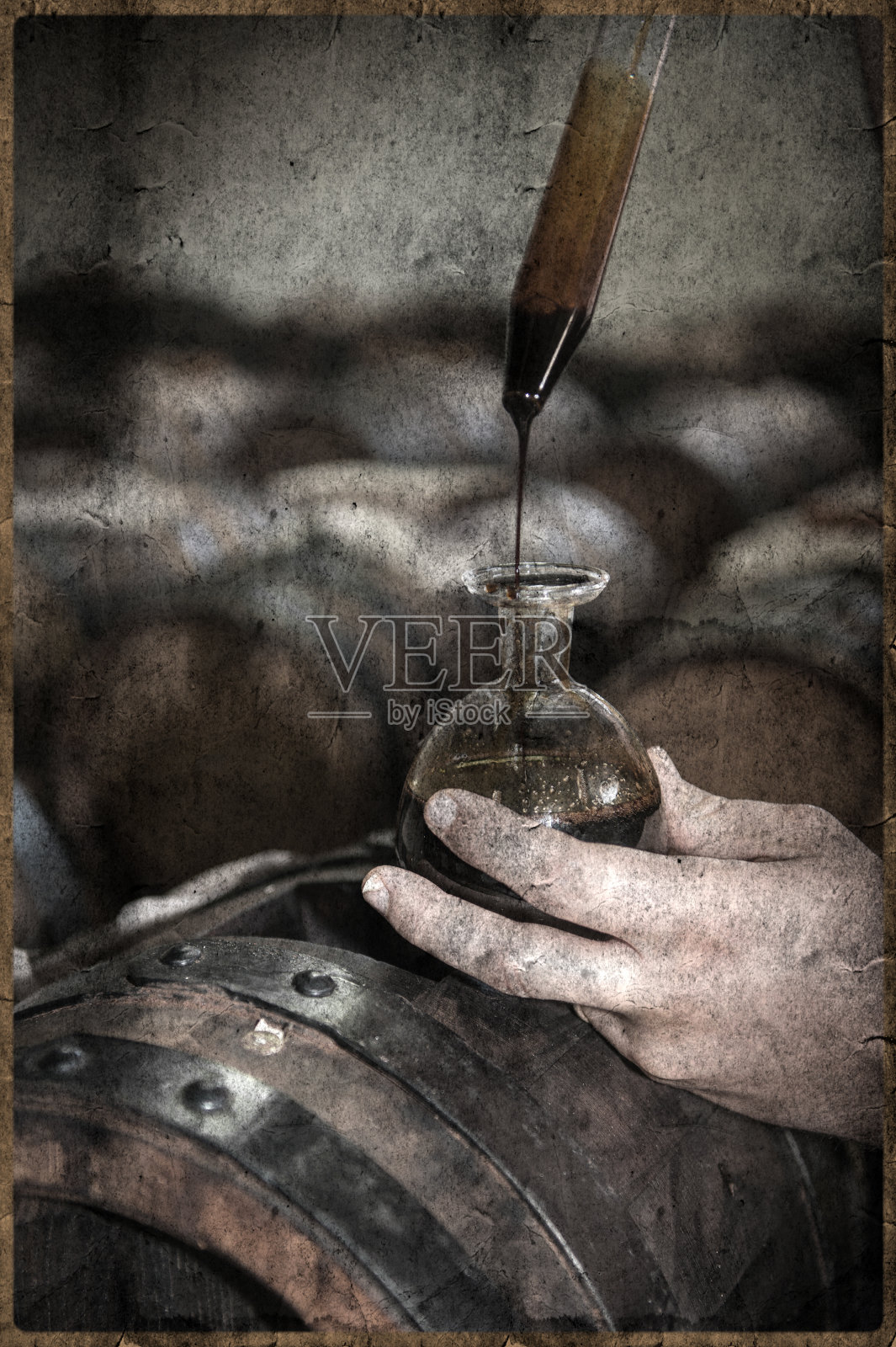 摩德纳香醋,复古风格。照片摄影图片