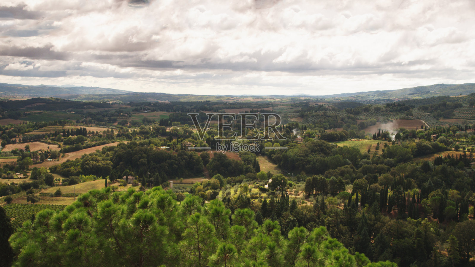 意大利佛罗伦萨郁郁葱葱美丽的托斯卡纳风景照片摄影图片
