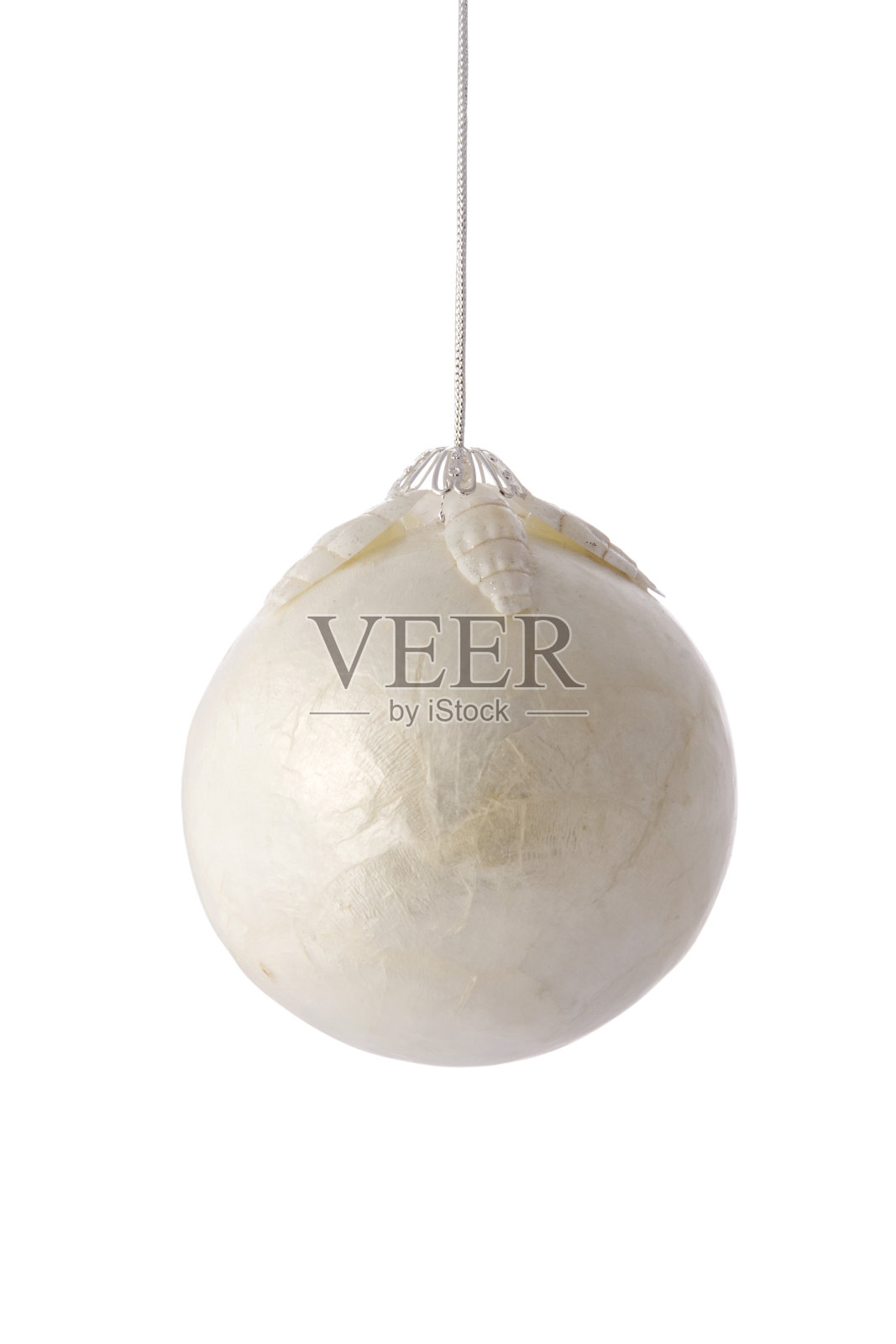 白色圣诞装饰+剪切路径照片摄影图片