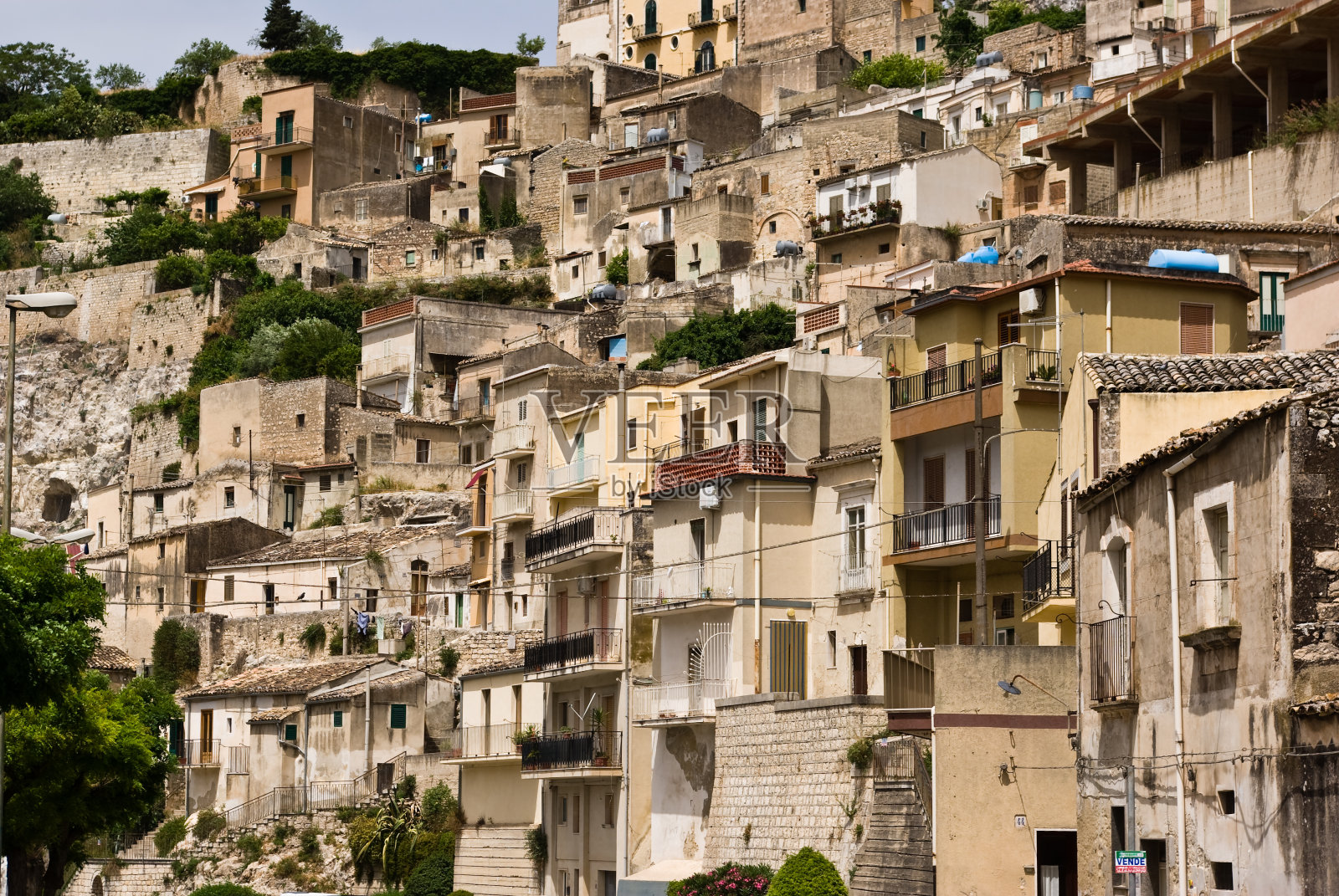 西西里岛小镇的景色照片摄影图片