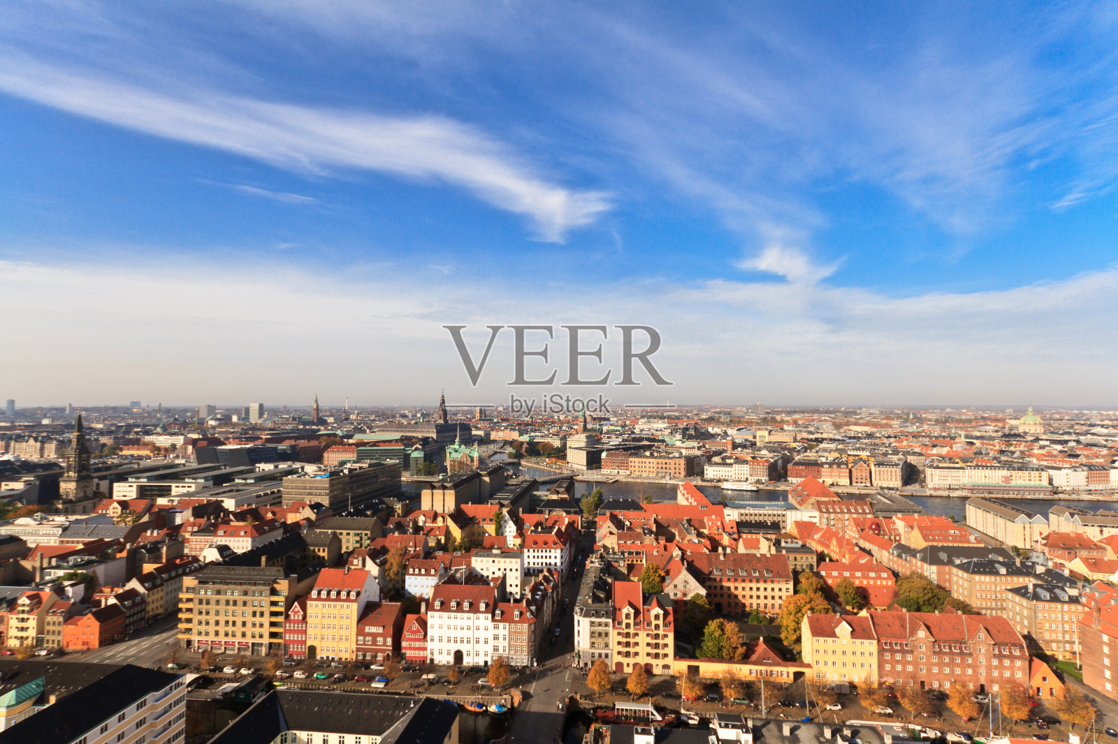 哥本哈根鸟瞰图照片摄影图片