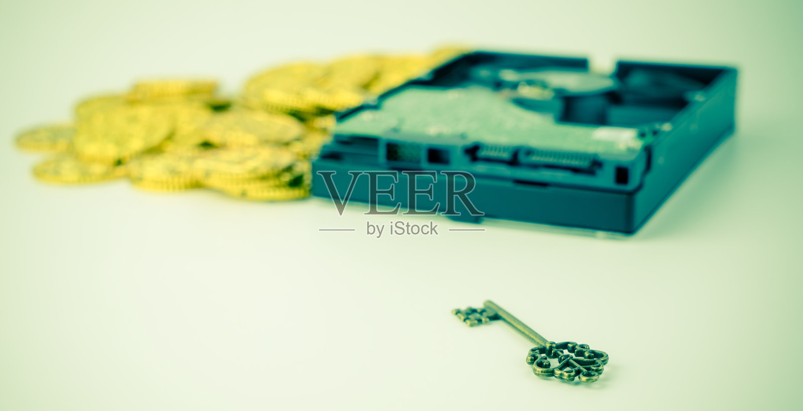 支付硬盘数据解密密钥照片摄影图片