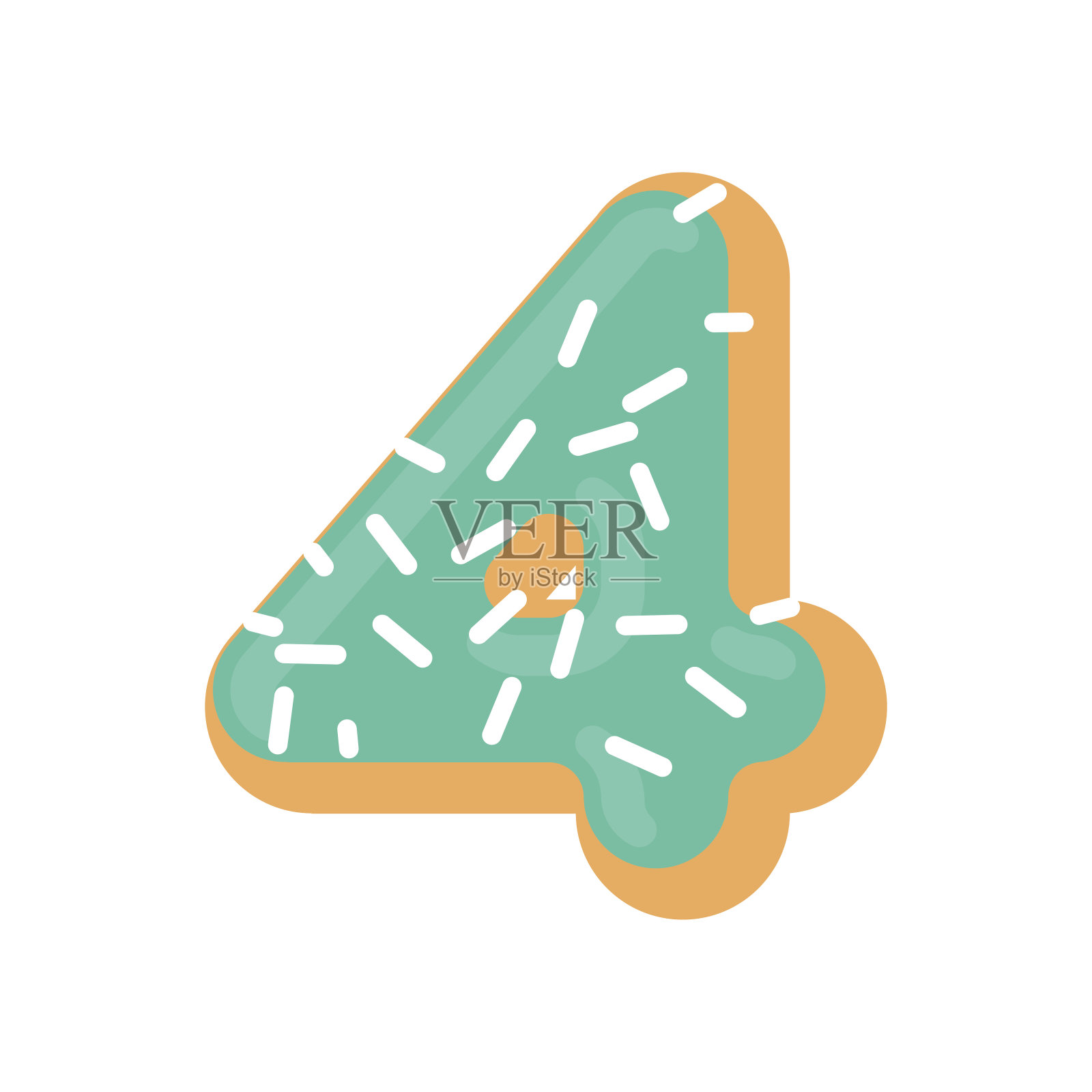 第四个甜甜圈。四个甜甜圈字体。甜蜜的字母表。糖果刻字。食物ABC标志插画图片素材