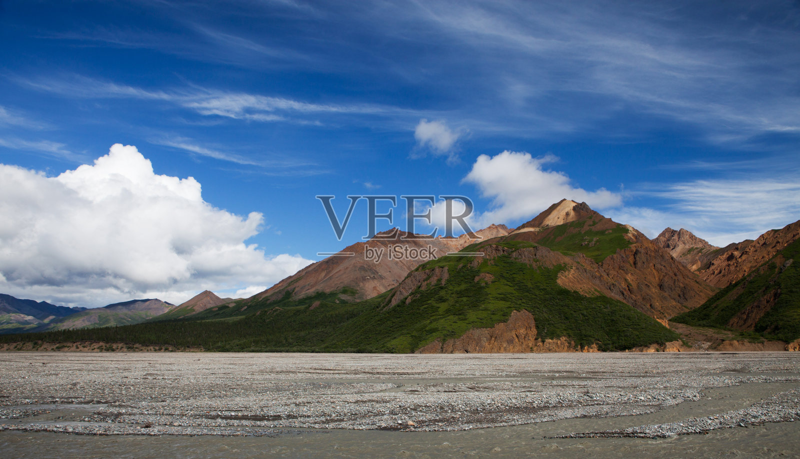 阿拉斯加德纳里国家公园壮观的wiev。美国照片摄影图片