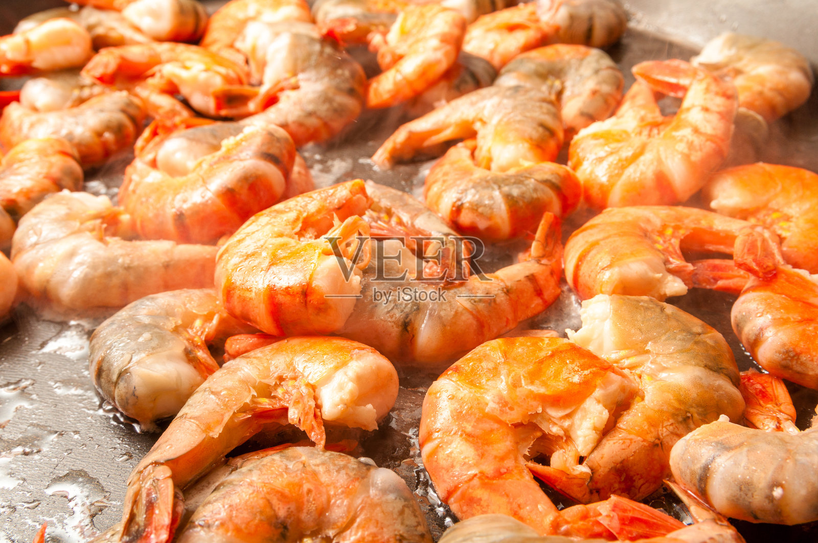 煎虾照片摄影图片