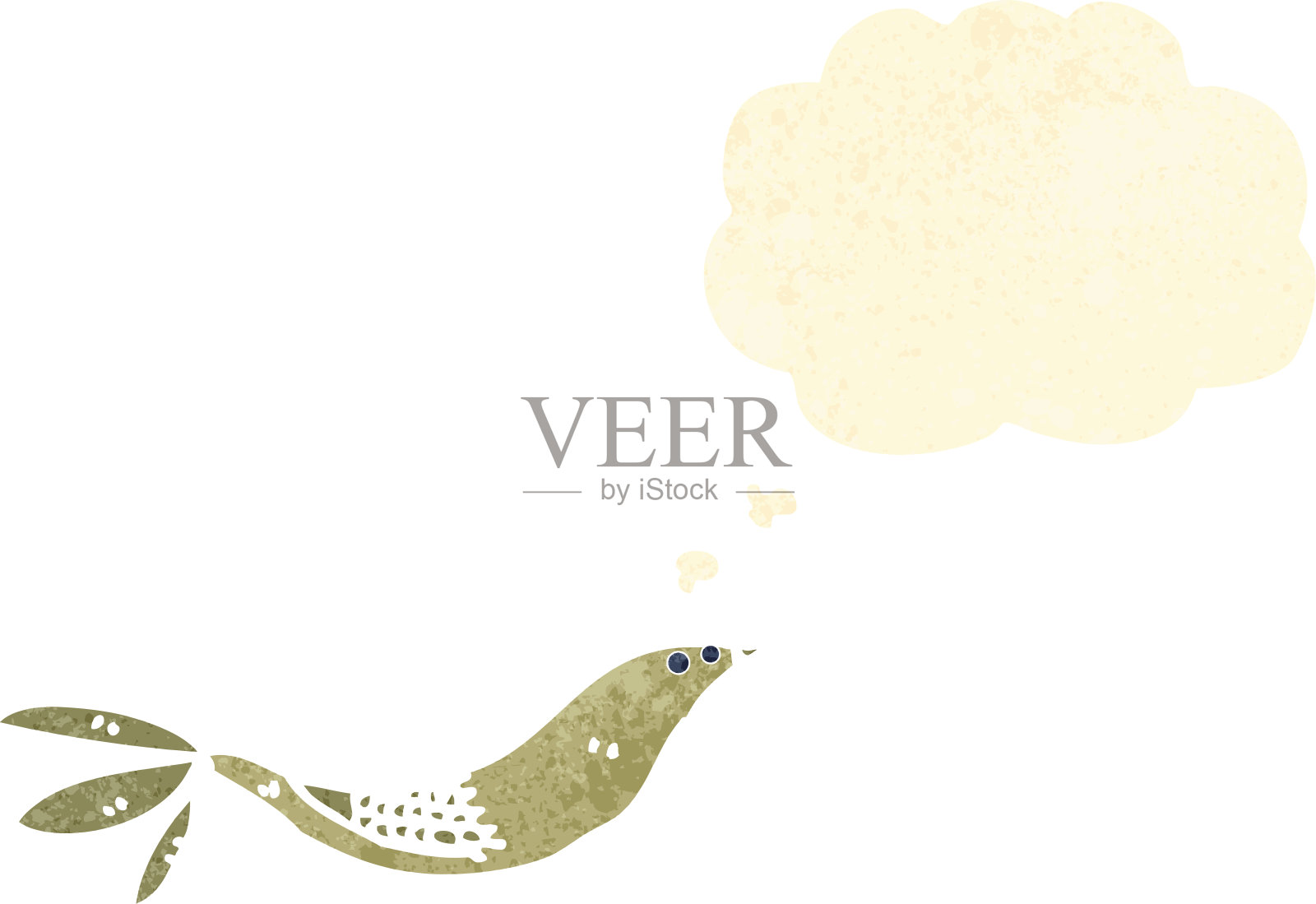 复古的卡通鸟插画图片素材