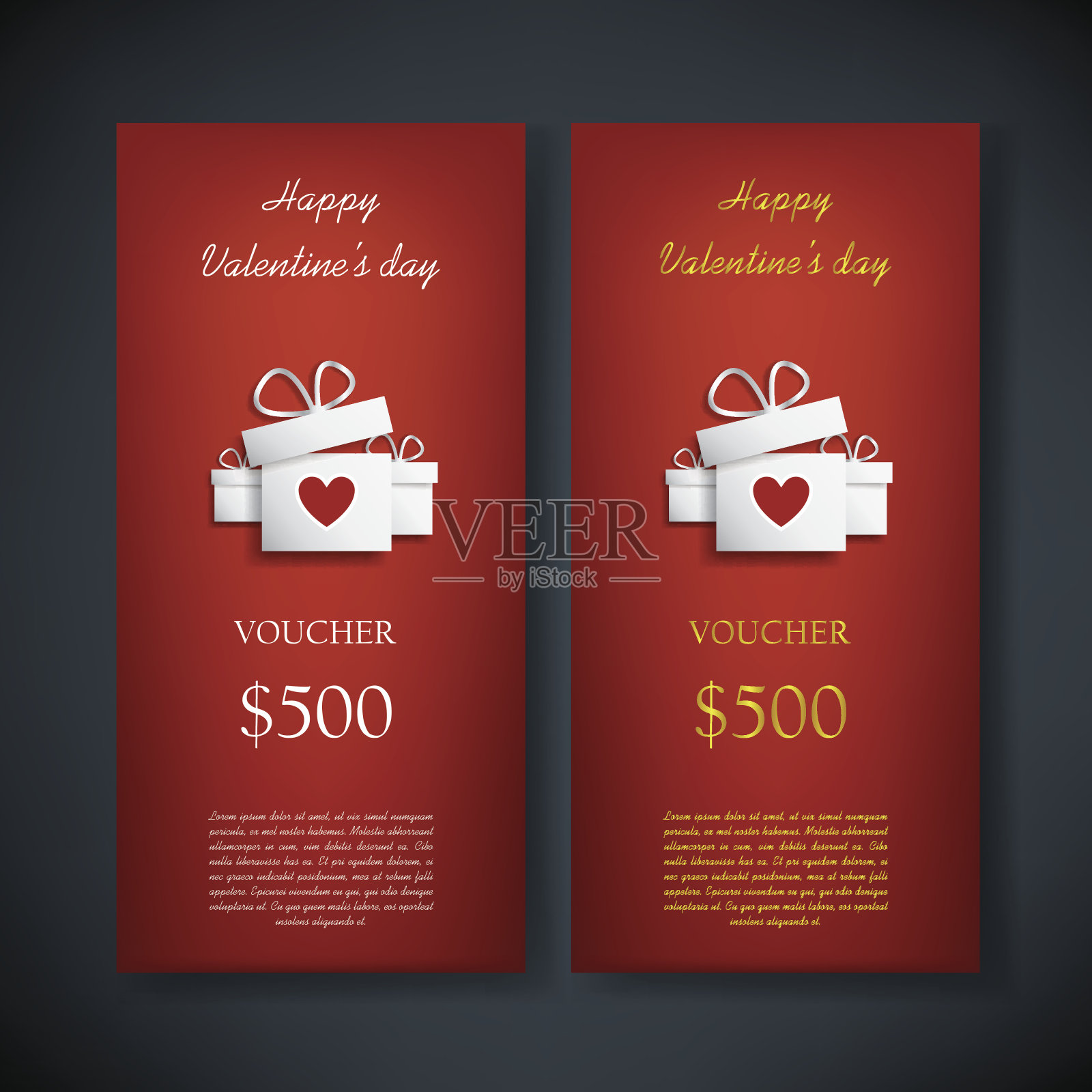 传统背景的情人节礼品卡券模板,设计模板素材