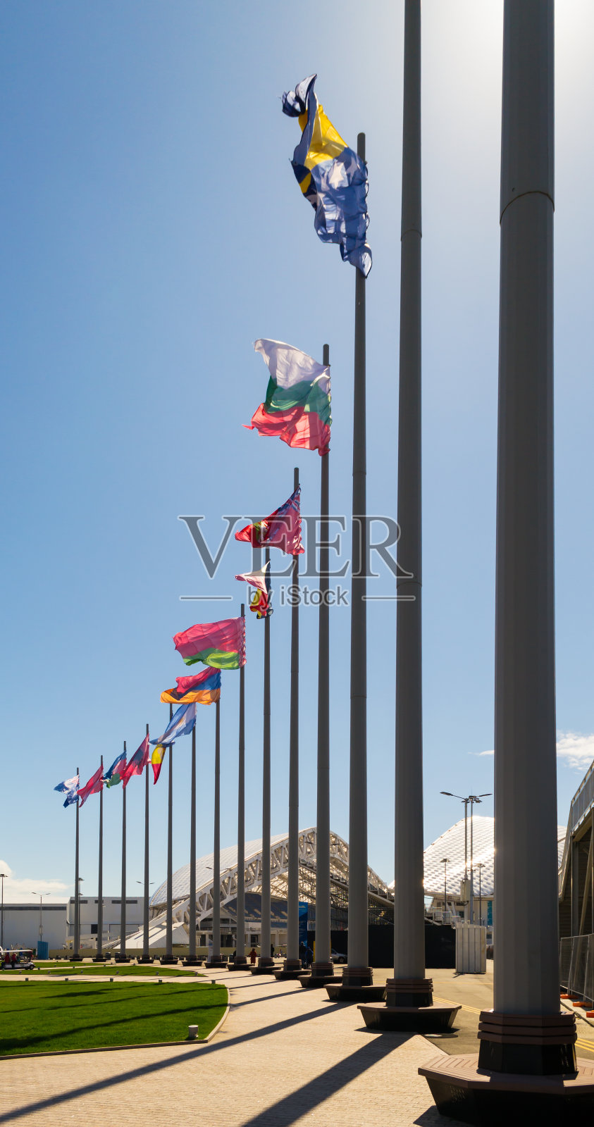 索契奥林匹克公园旗帜照片摄影图片