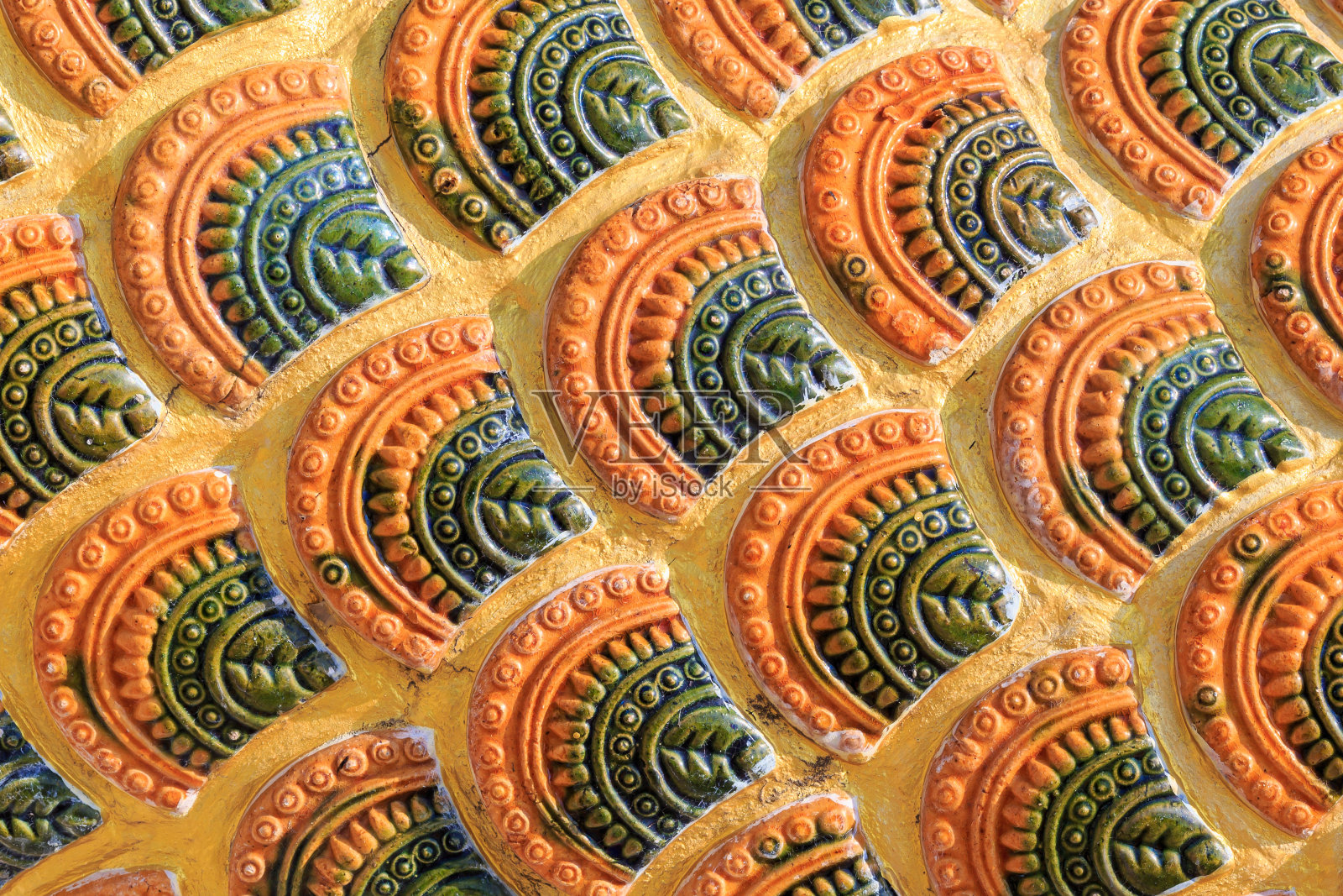 泰国古色古香的寺庙瓷砖纹理照片摄影图片