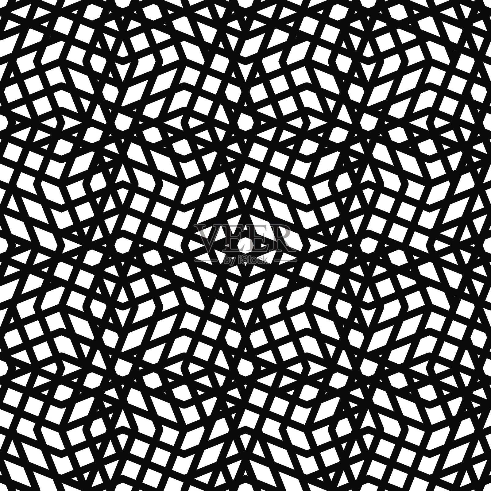 几何凌乱线条无缝图案,单色矢量插画图片素材