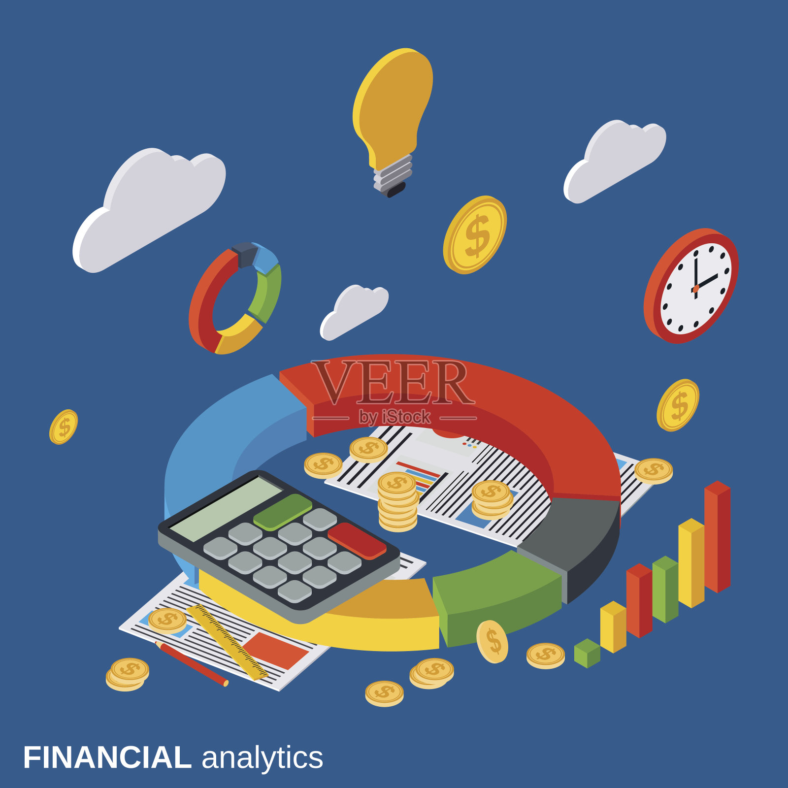 业务分析、报表、金融统计矢量概念插画图片素材