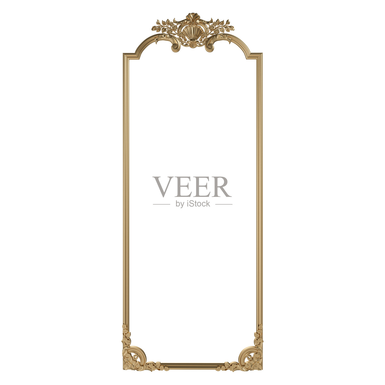 白色背景上的金色装饰照片摄影图片