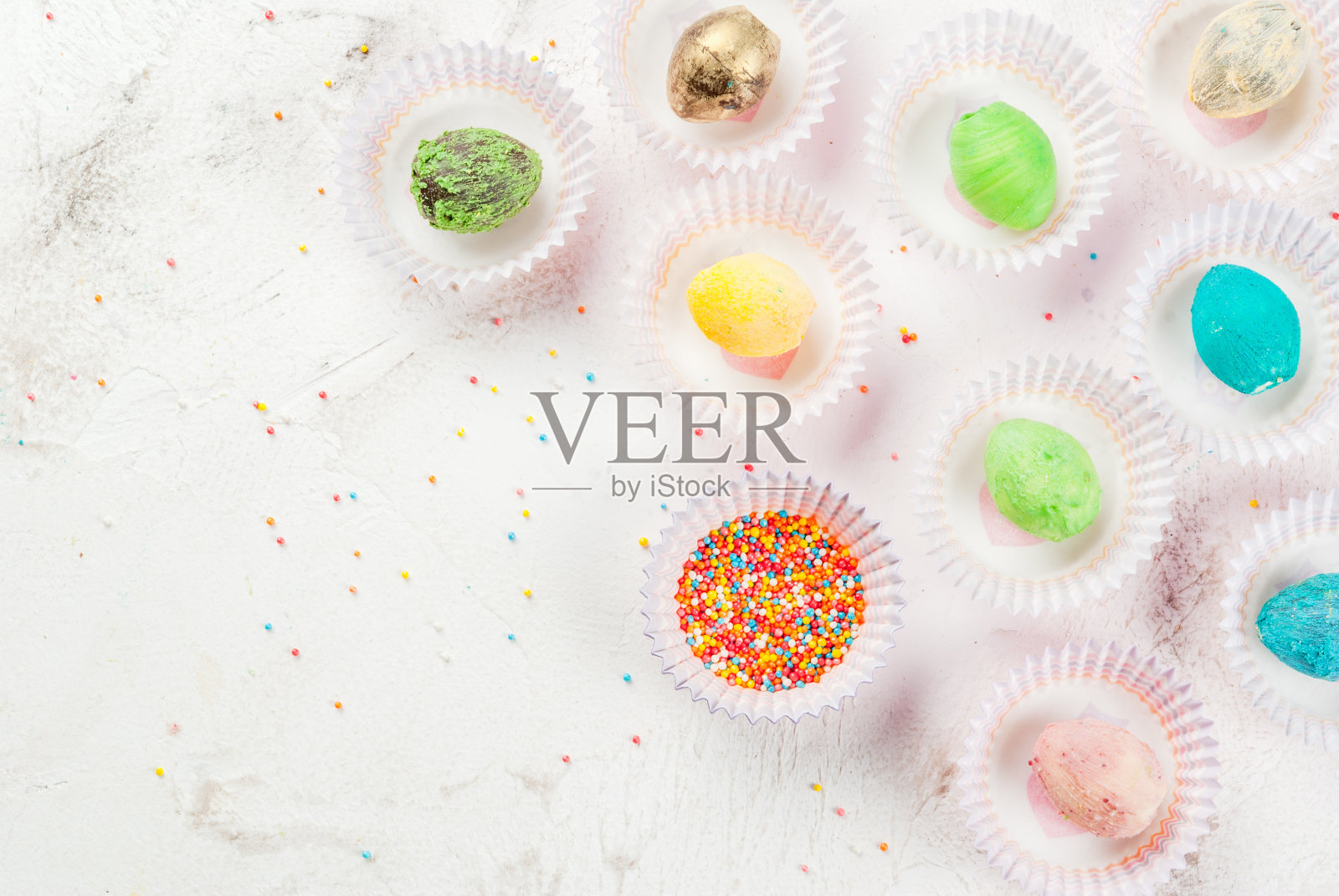 复活节有趣的巧克力糖果照片摄影图片