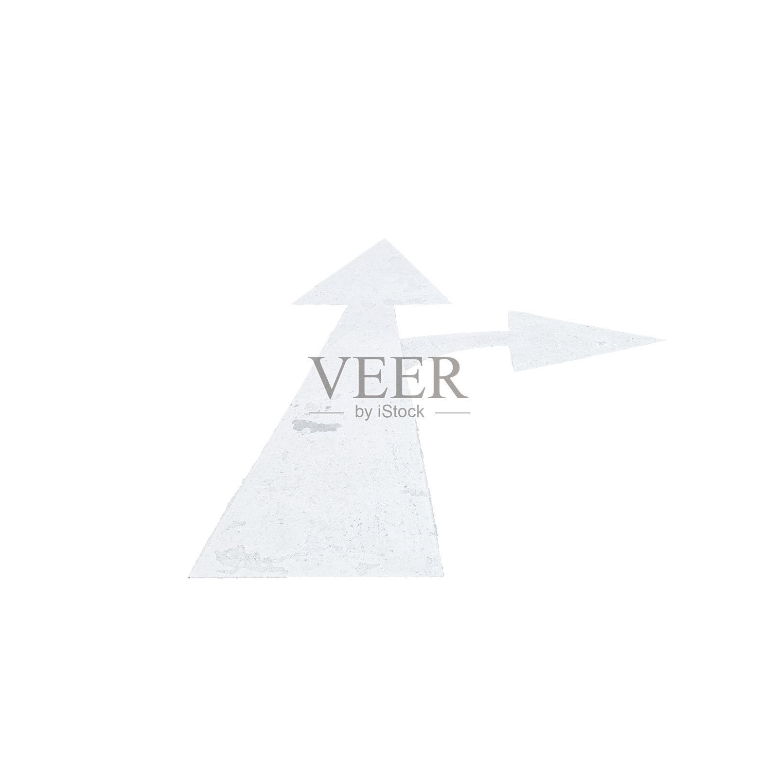 特写白色画箭头标志孤立在白色背景照片摄影图片