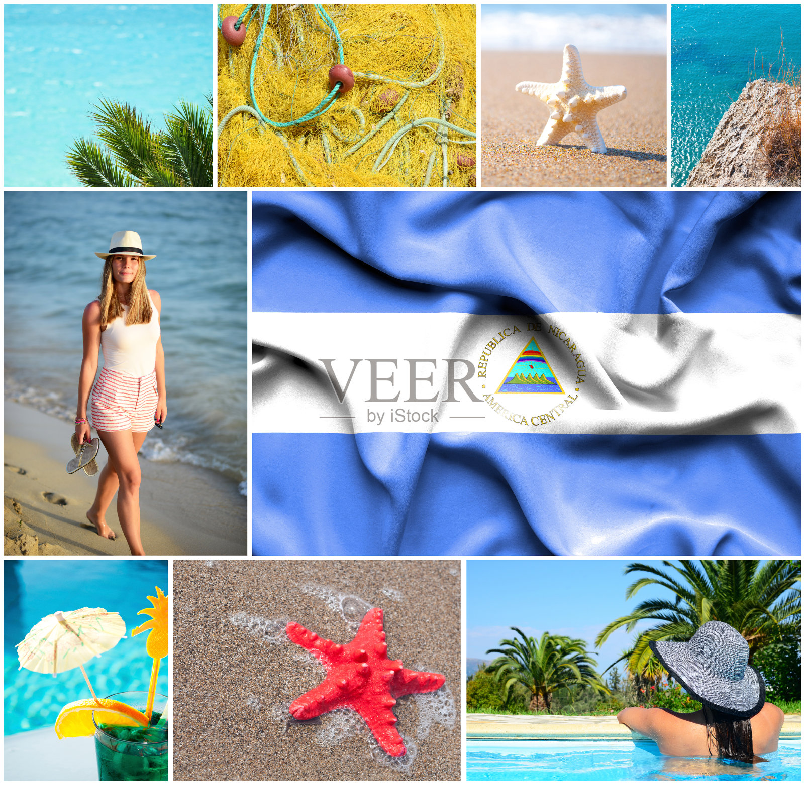 尼加拉瓜暑假的概念拼贴画照片摄影图片