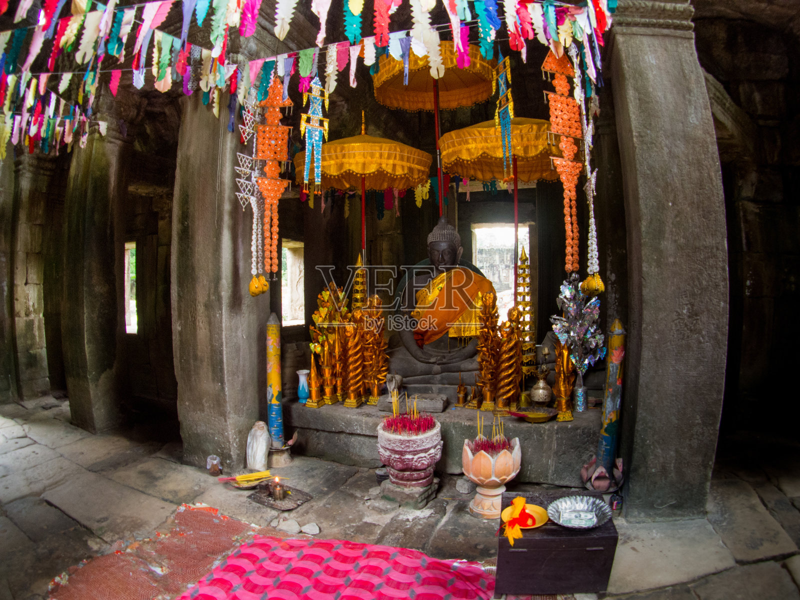 柬埔寨暹粒吴哥的班迭寺。照片摄影图片