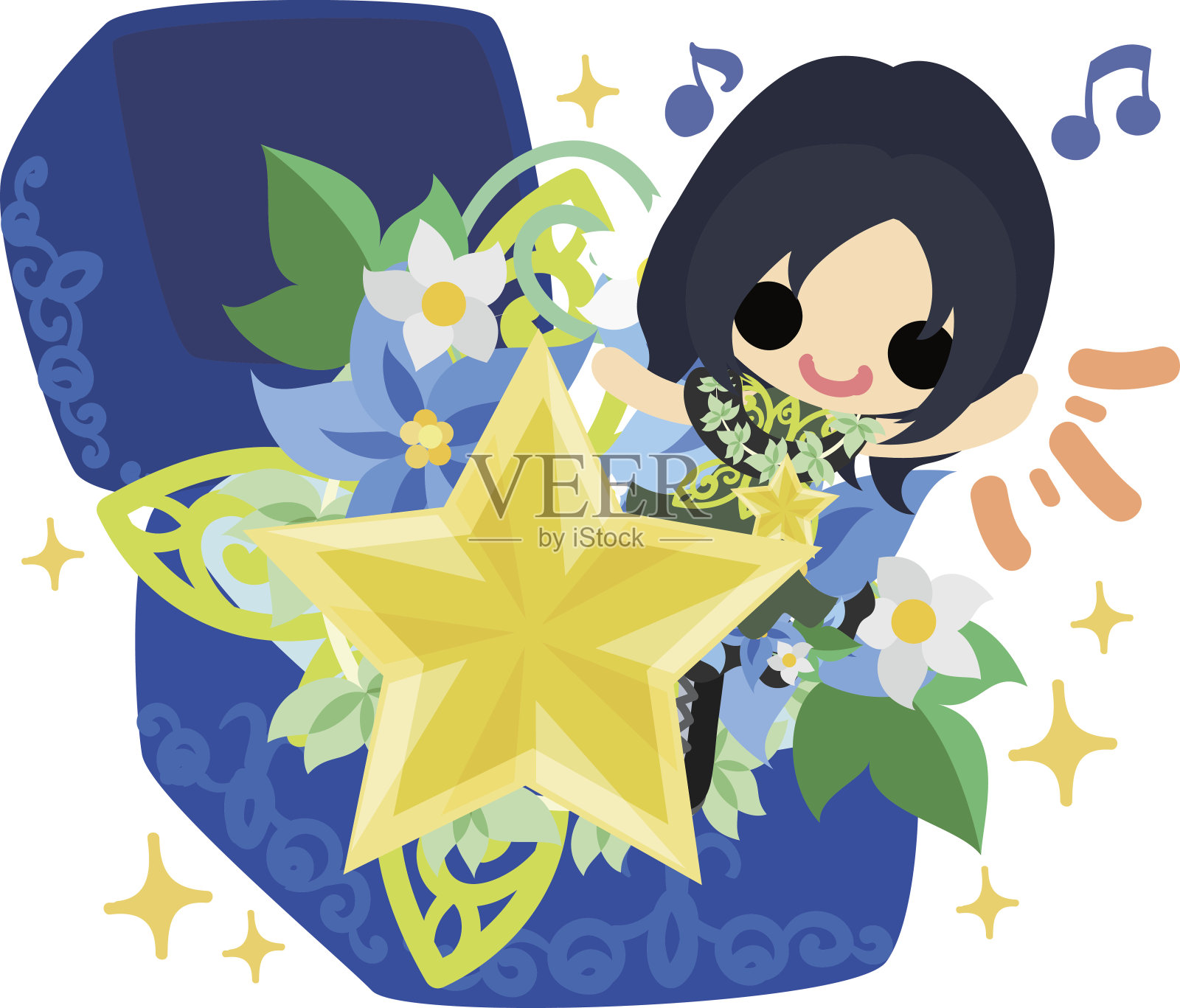 星星物体的可爱插图设计元素图片