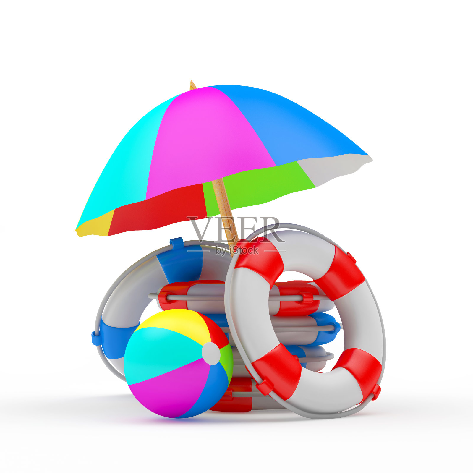 丰富多彩的海滩度假设备照片摄影图片