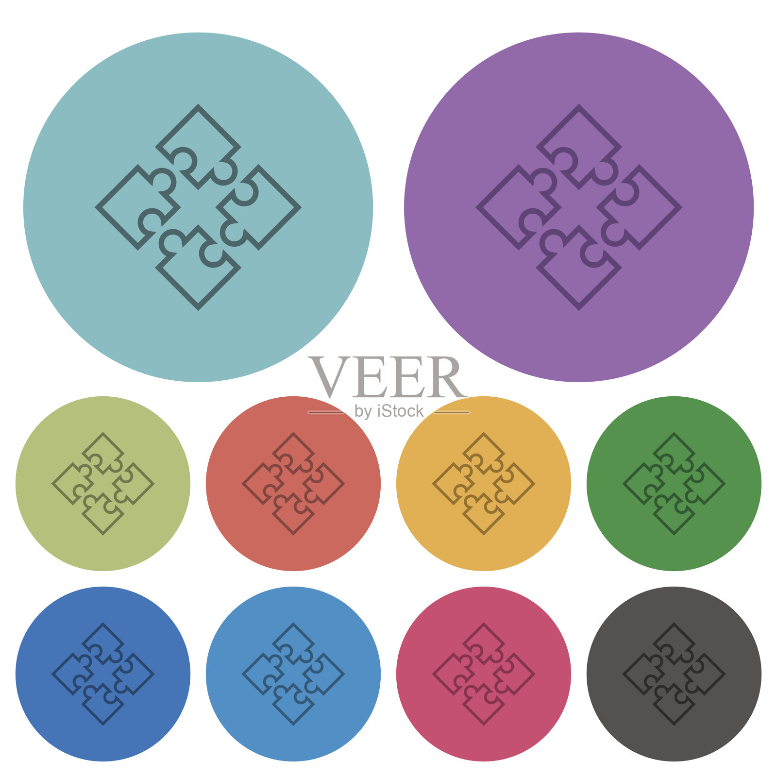 拼图块颜色平坦的图标图标素材