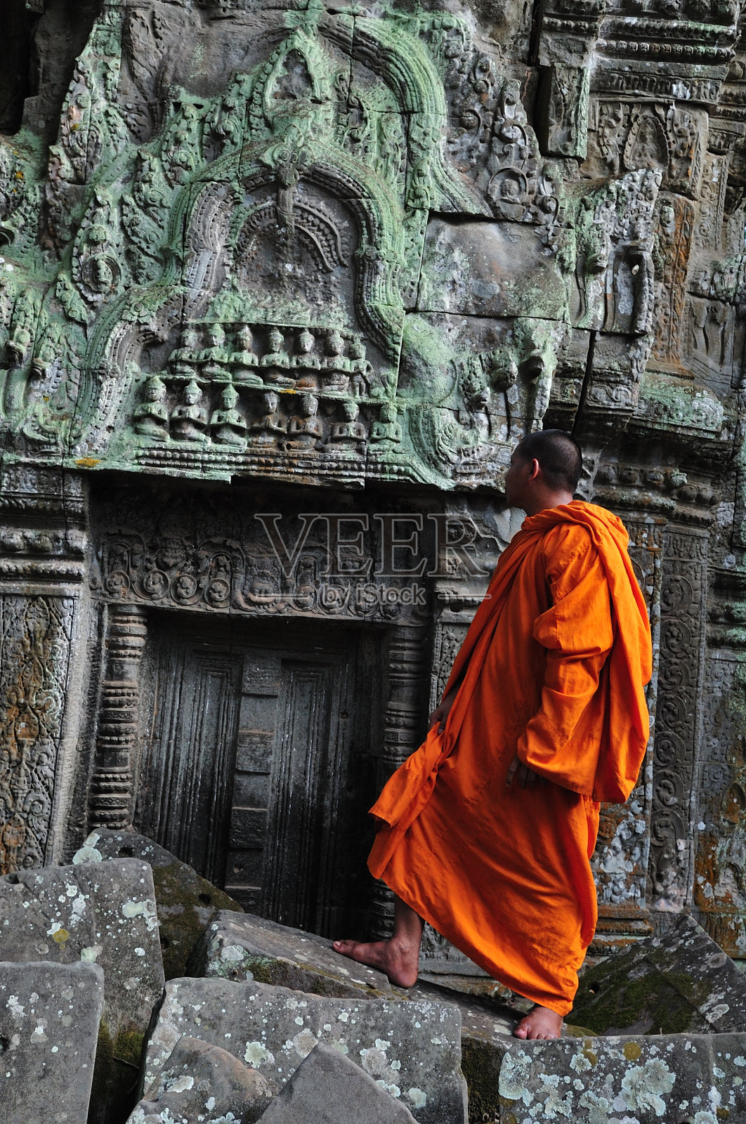 柬埔寨的吴哥和尚在塔普隆寺照片摄影图片
