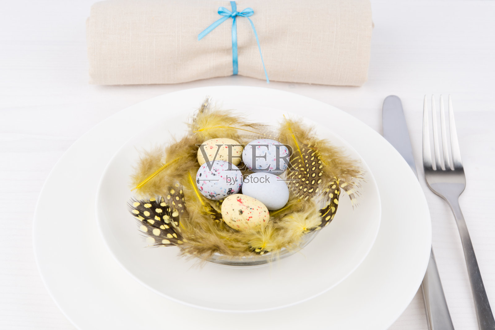 复活节表设置照片摄影图片