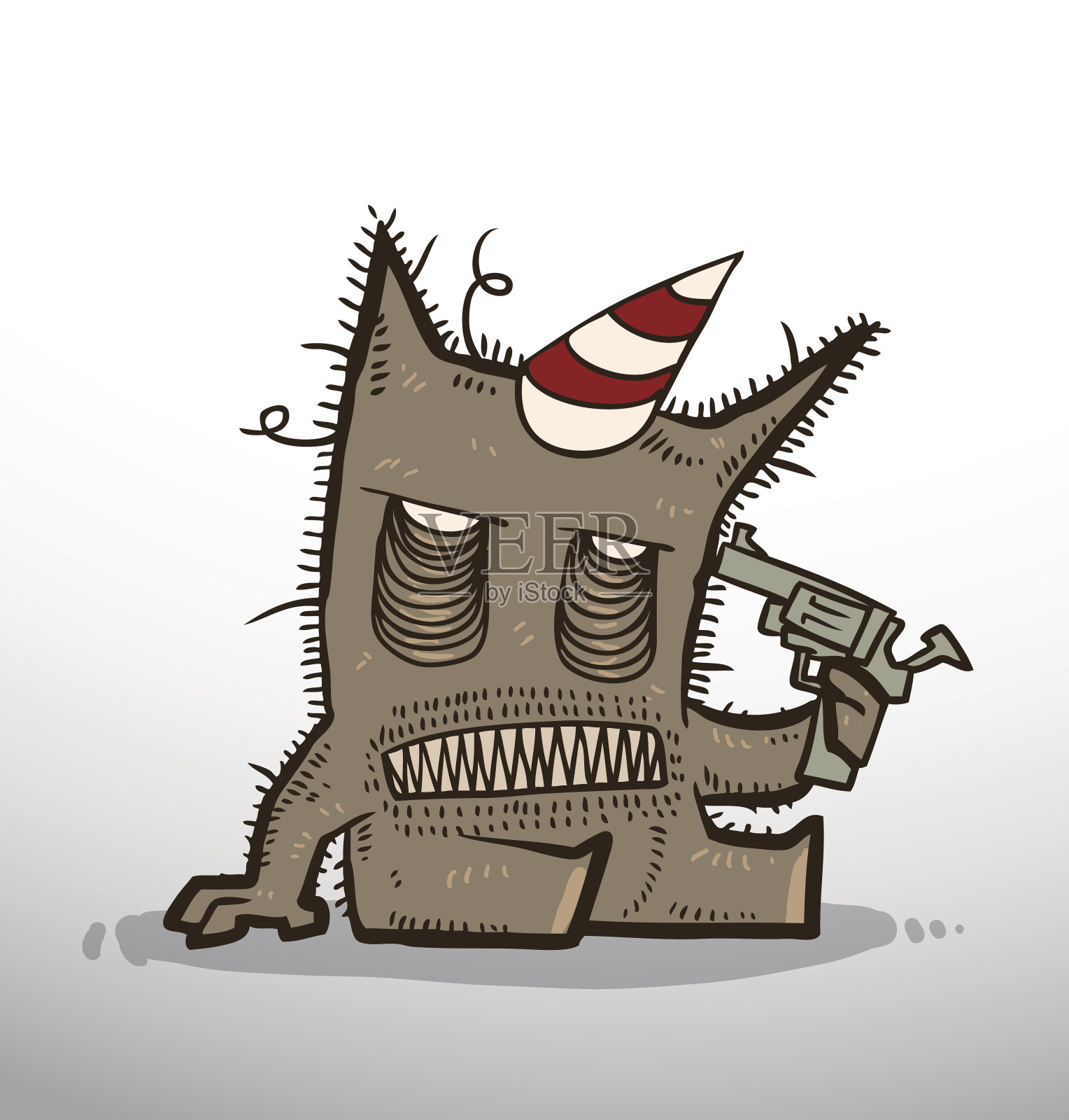 怪物生日用左轮手枪设计元素图片