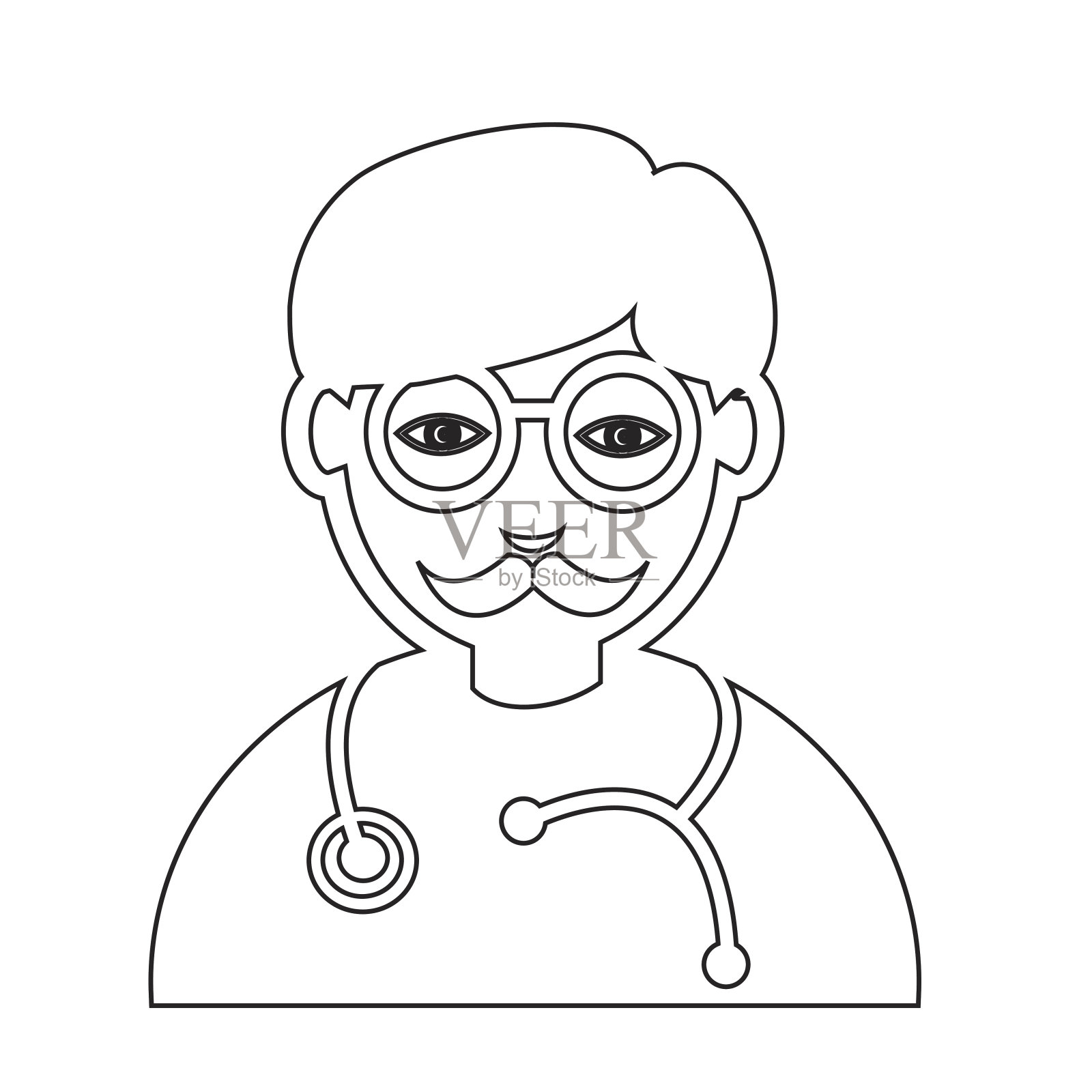 医生面部表情图标插画标识设计插画图片素材