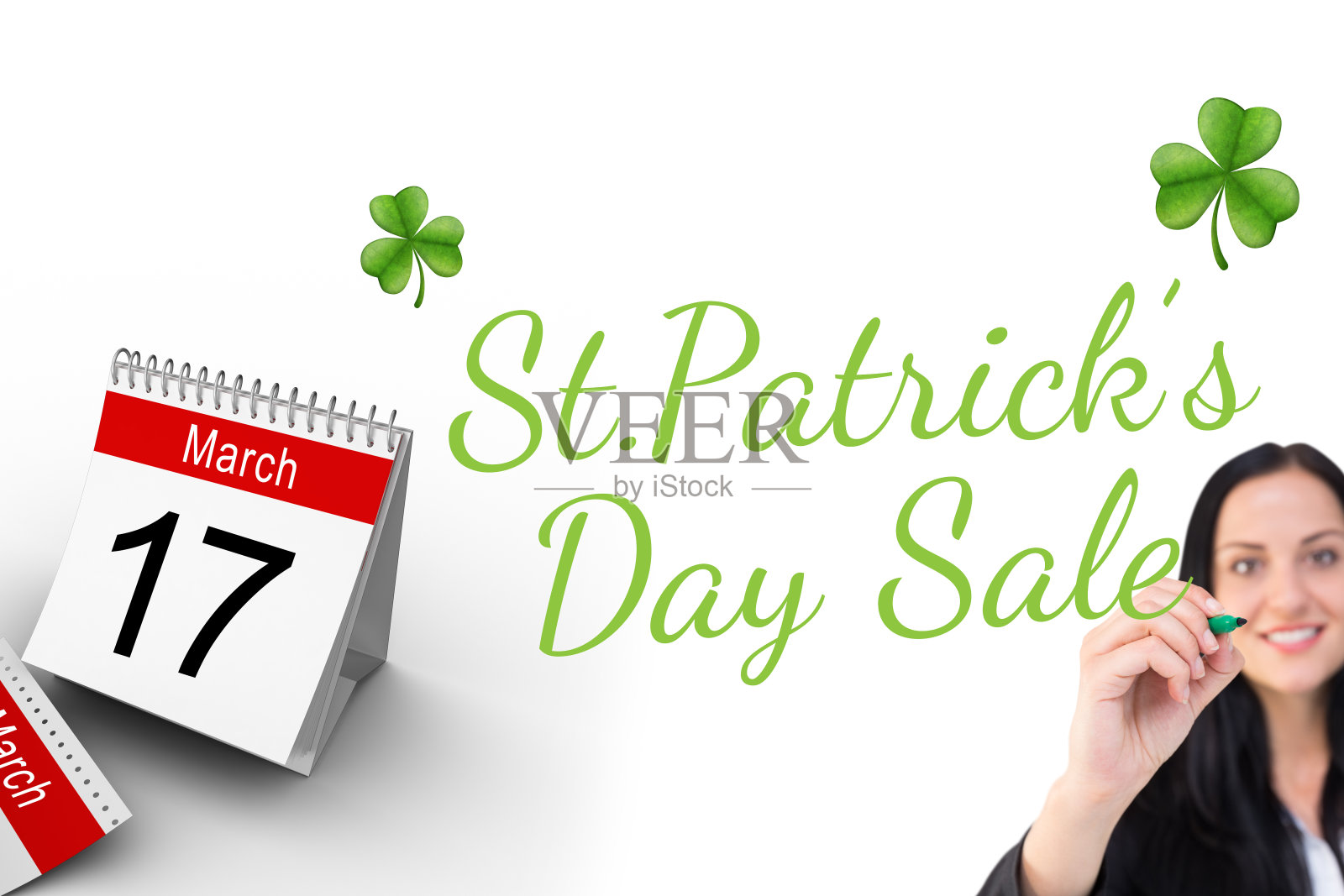 漂亮女商人用马克笔写字的合成图像照片摄影图片