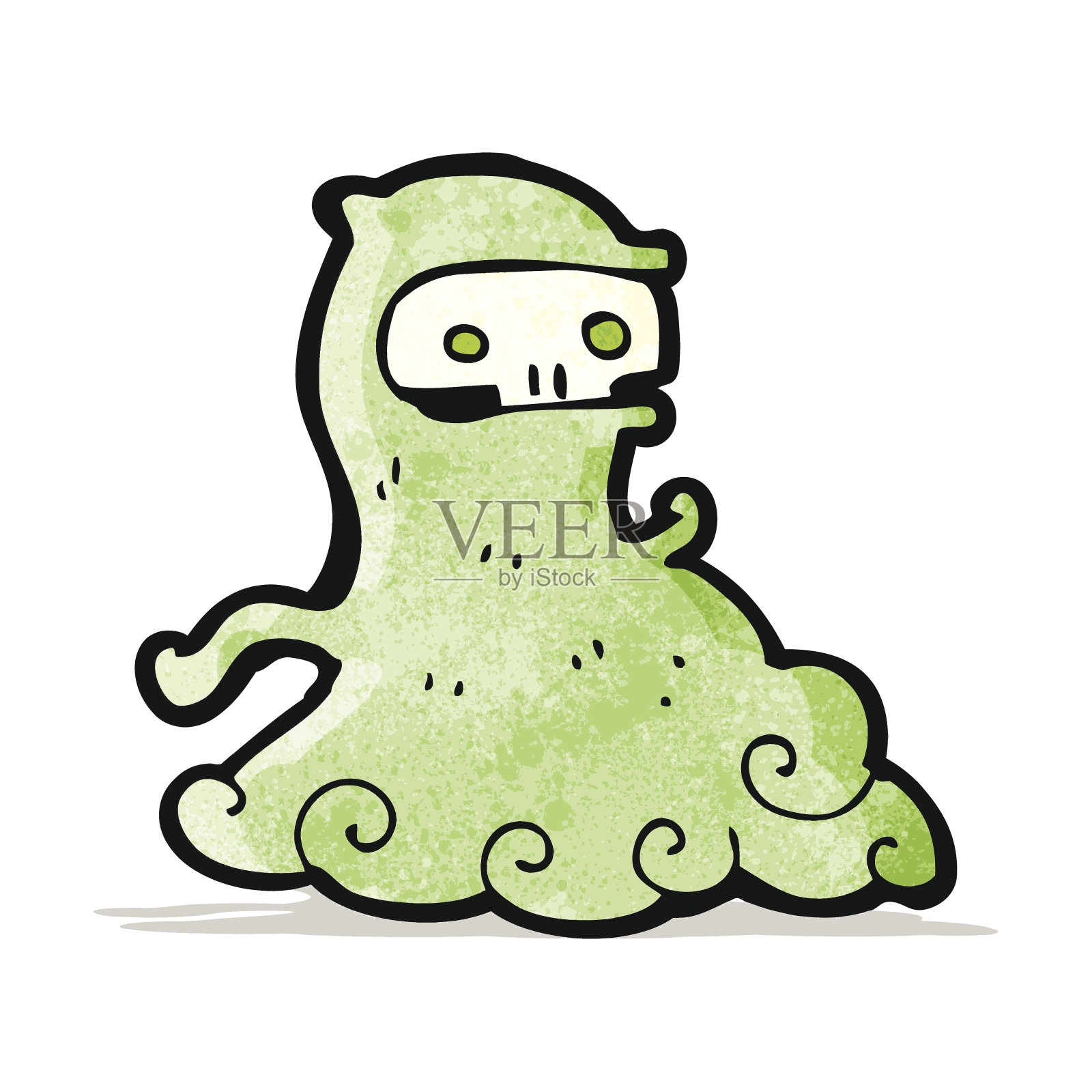 卡通令人毛骨悚然的鬼插画图片素材