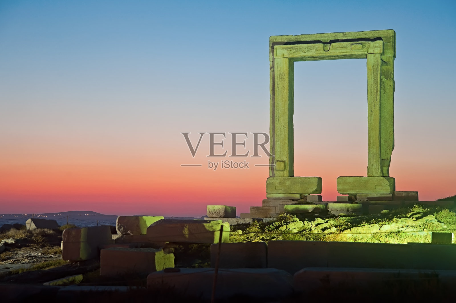 希腊,纳克索斯,阿波罗神庙的大门照片摄影图片