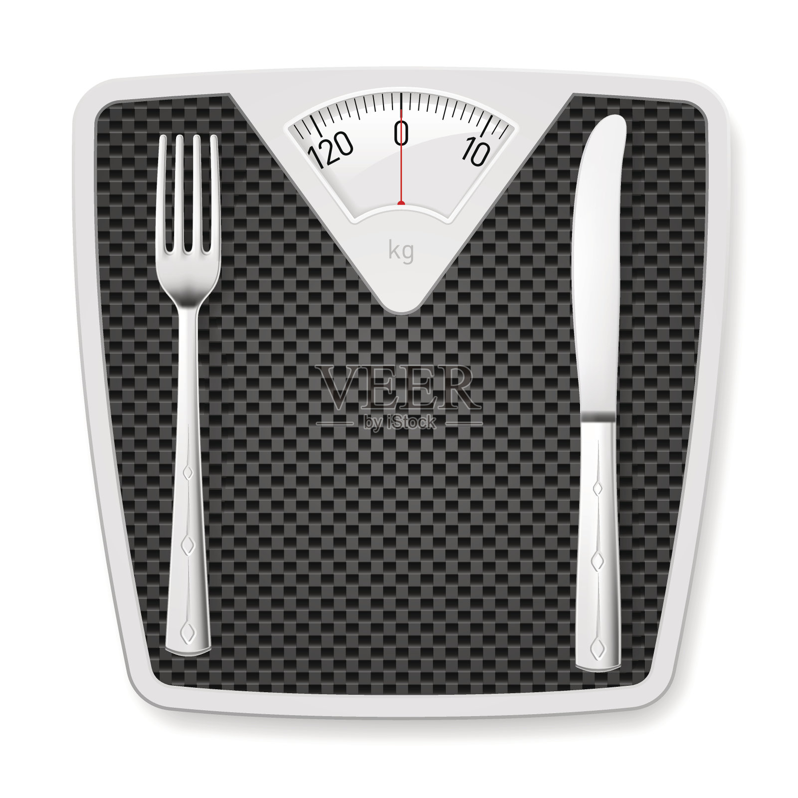 带刀叉的浴室秤设计元素图片