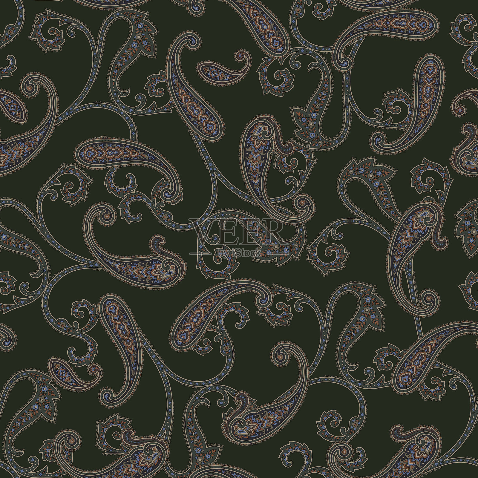 佩斯利图案插画图片素材