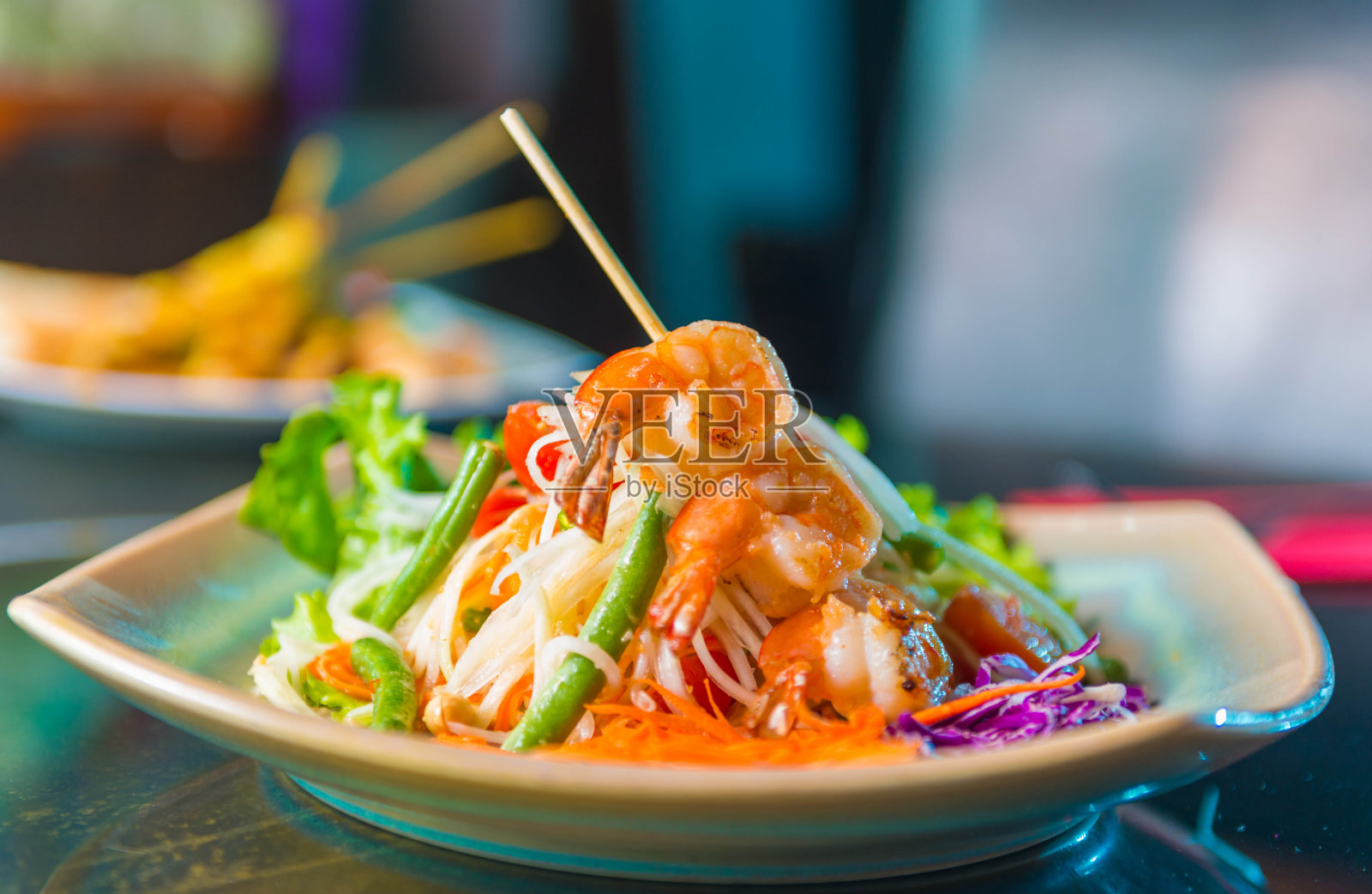 木瓜沙拉照片摄影图片