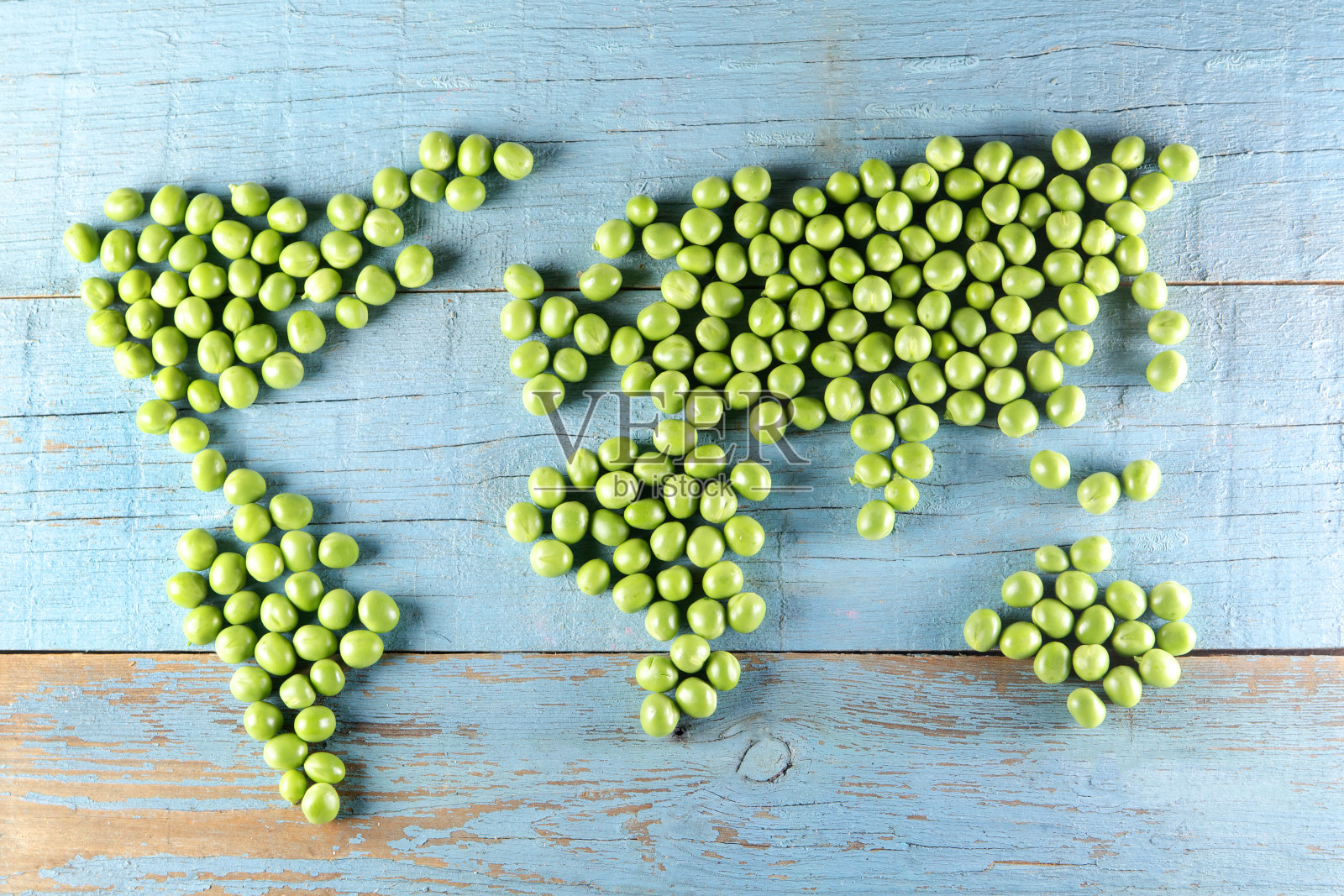 用豌豆做成的世界地图照片摄影图片