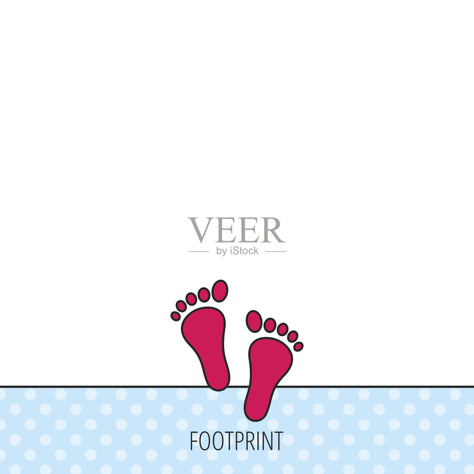 婴儿足迹图标。孩子脚的信号。插画图片素材