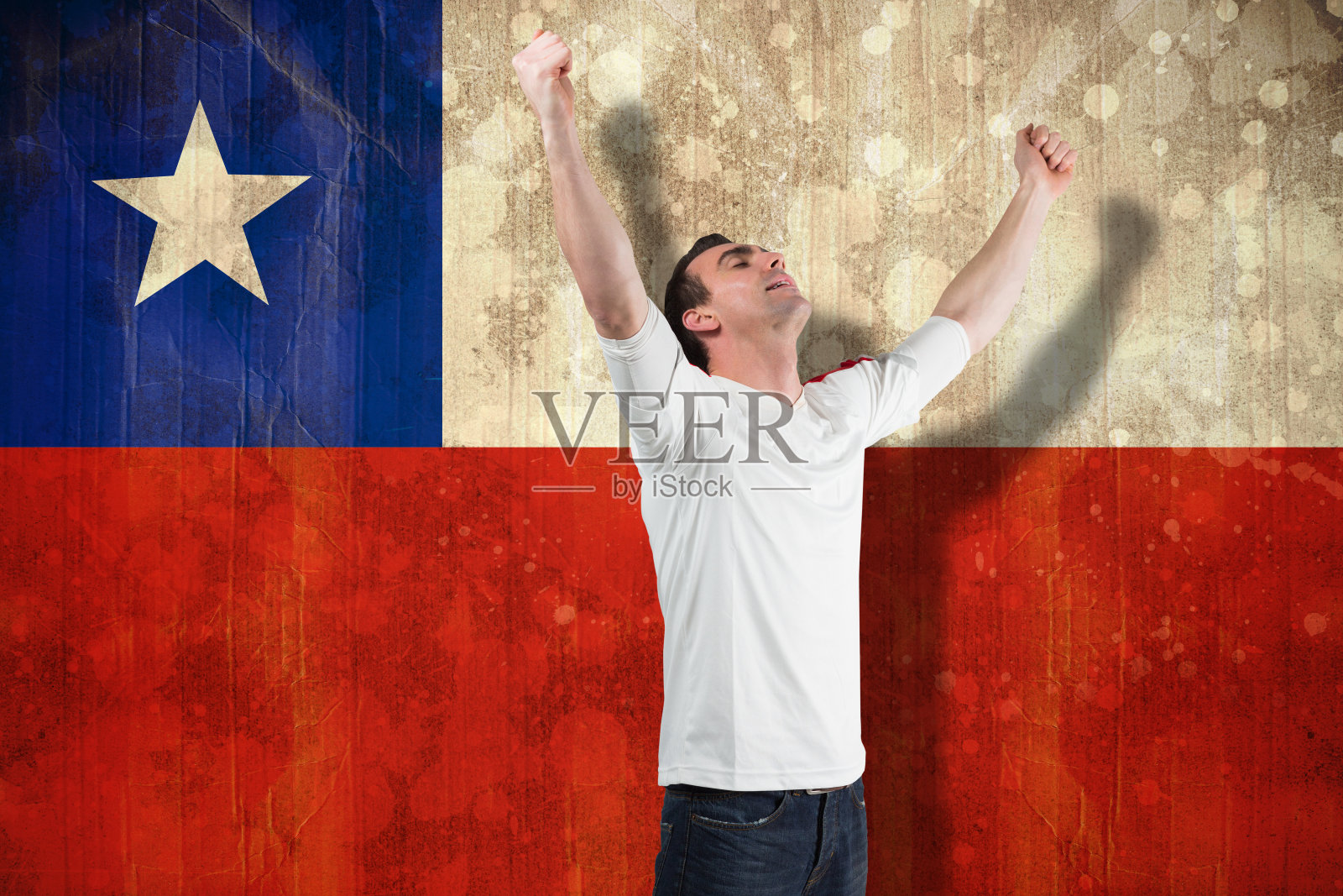 激动的足球迷欢呼照片摄影图片