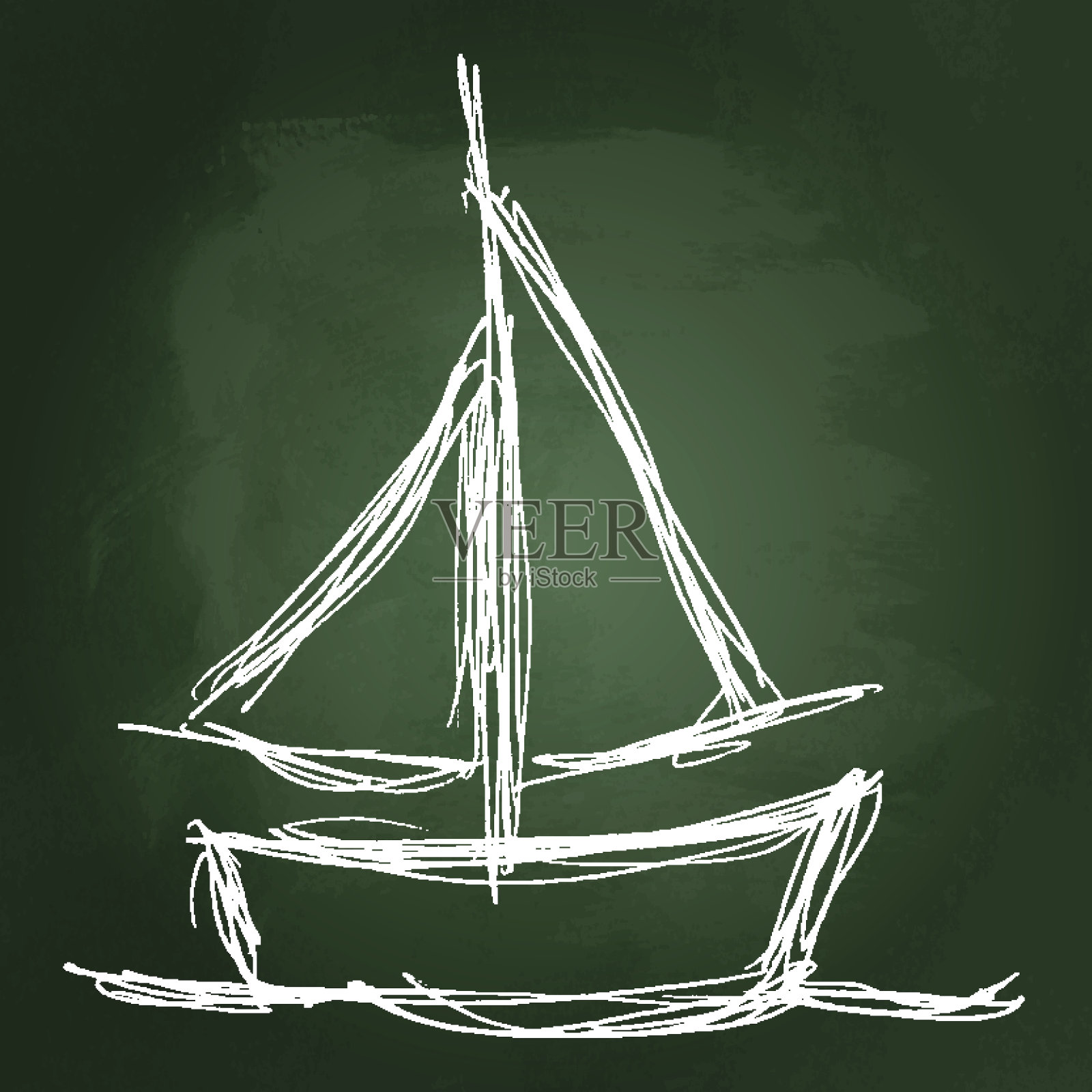 有帆的船的插图插画图片素材
