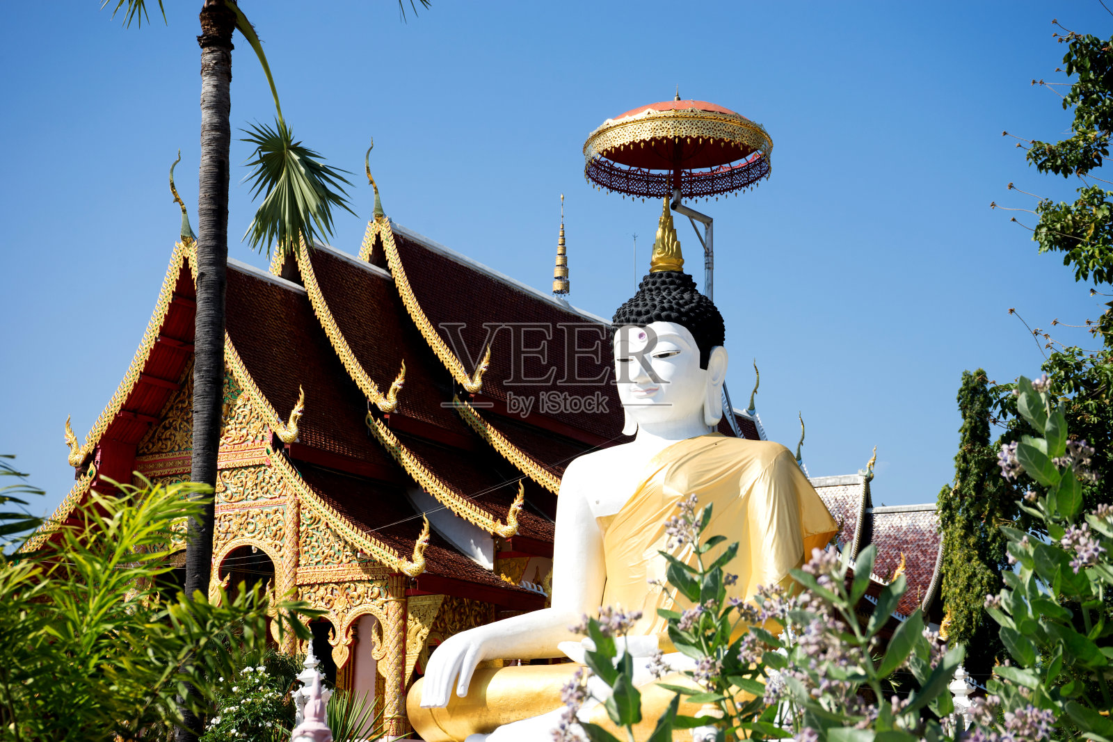 前泰国教堂绿树照片摄影图片