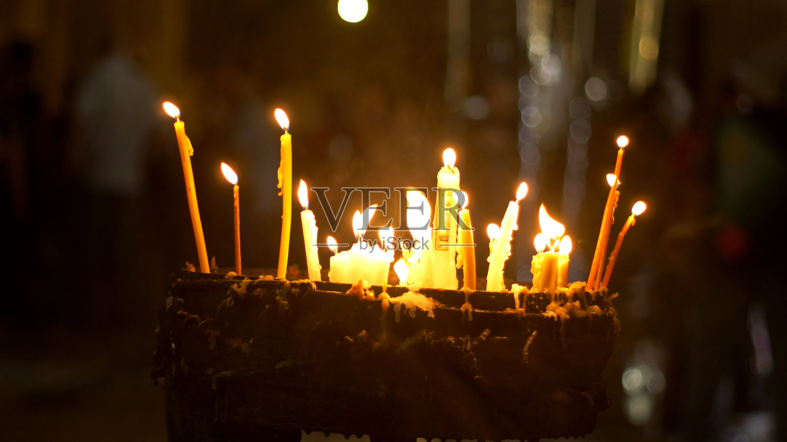 耶路撒冷圣墓教堂的蜡烛照片摄影图片