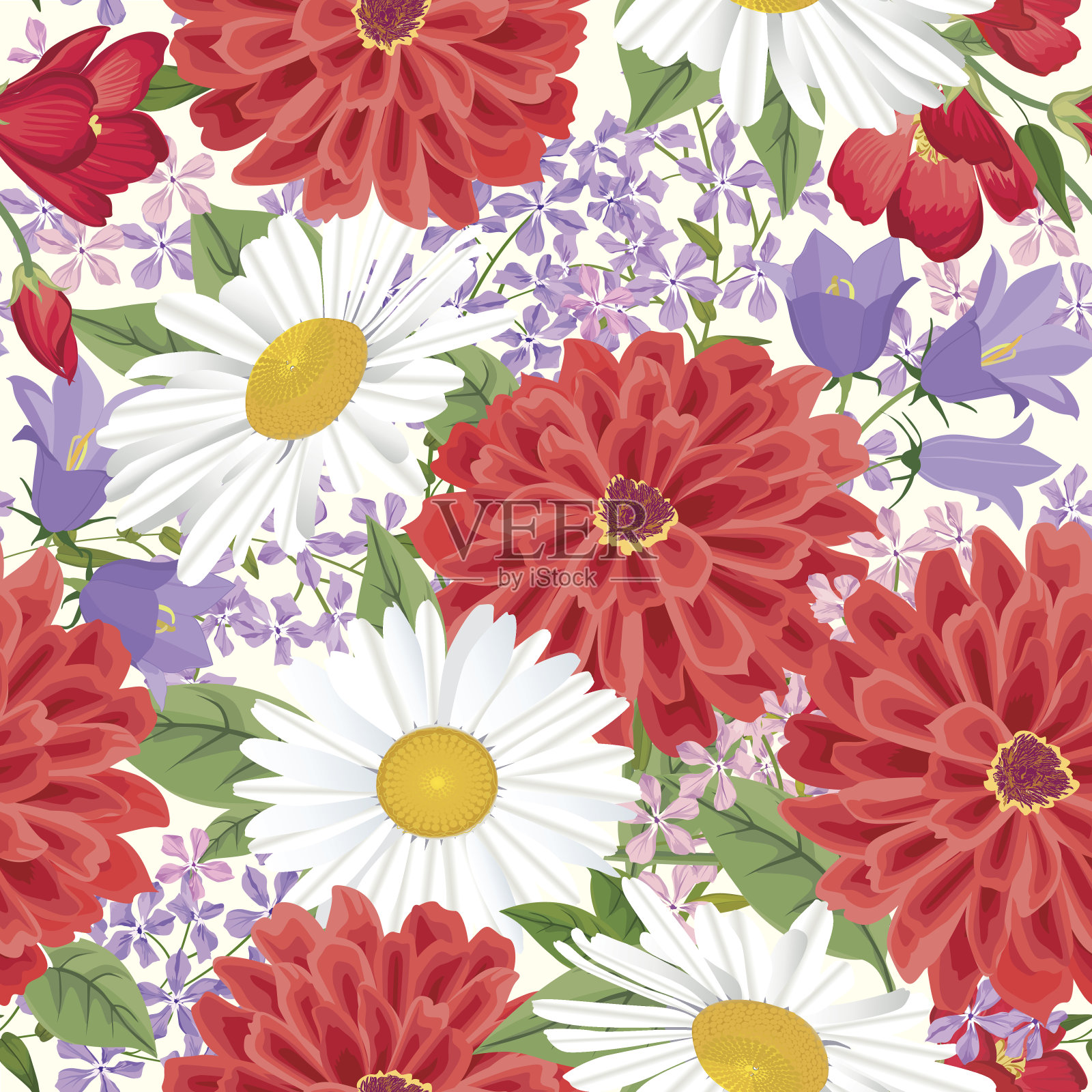 花图案花背景花砖墙纸插画图片素材