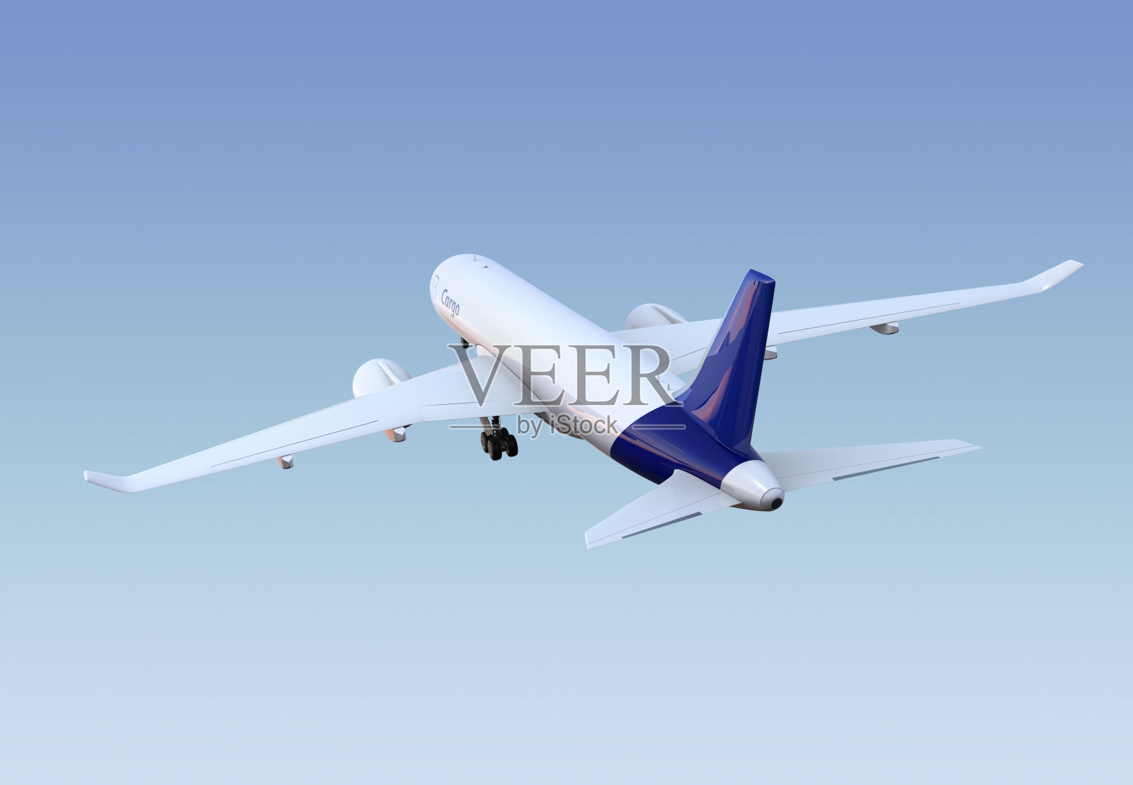 货运飞机在空中飞行插画图片素材