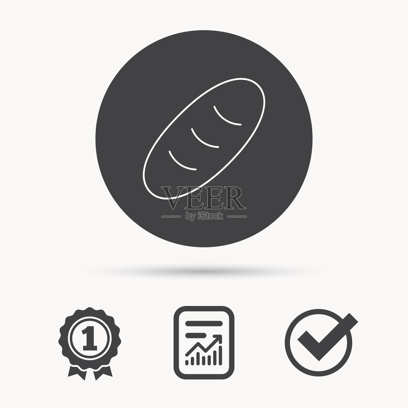 面包图标。天然食品的迹象。插画图片素材