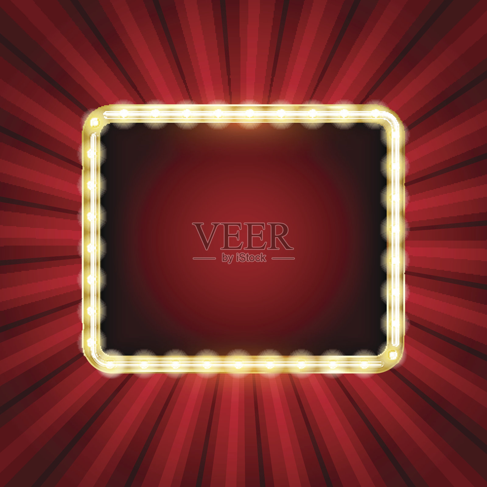 摘要星爆背景与霓虹灯框架插画图片素材