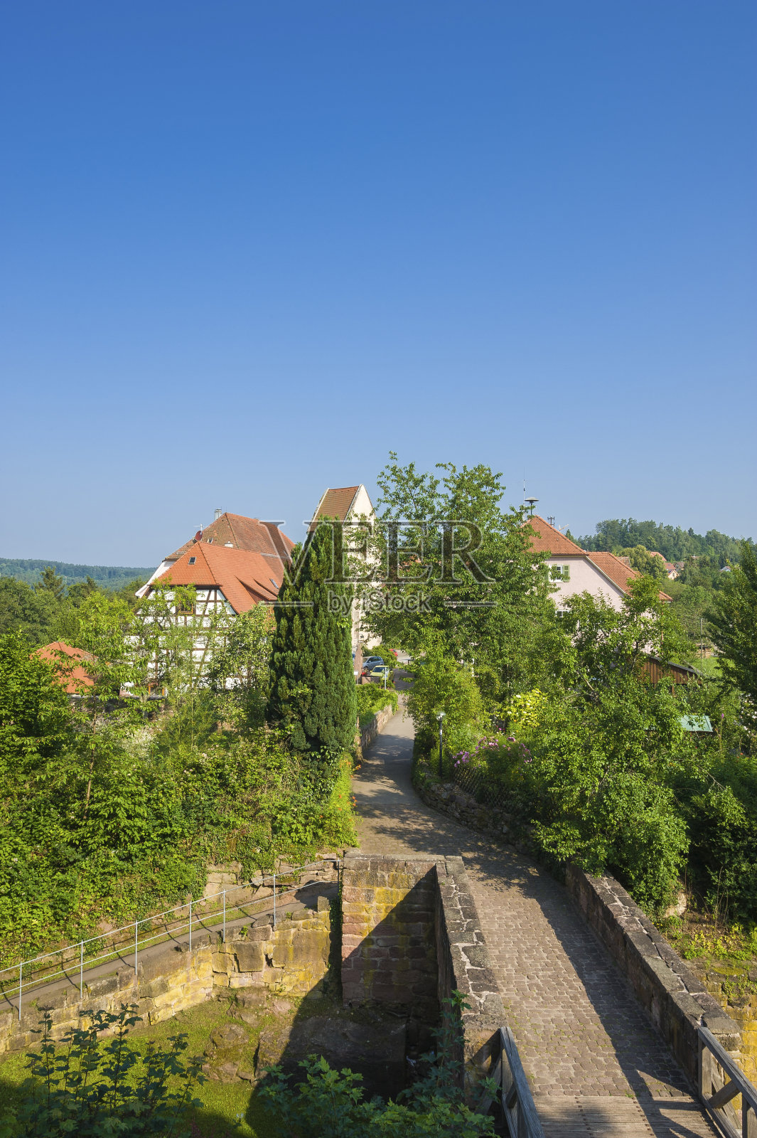 扎维尔斯坦村的景色照片摄影图片