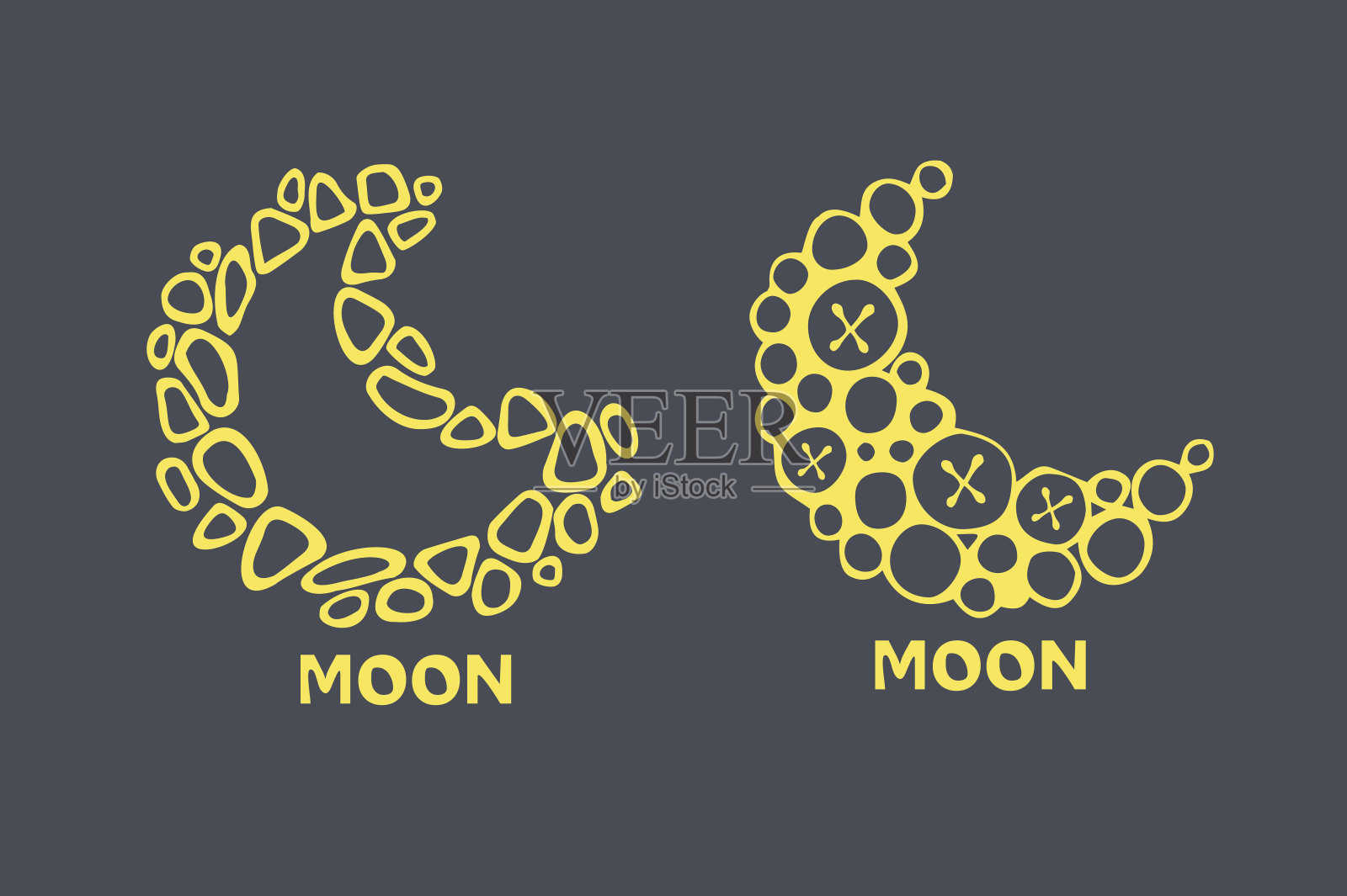 现代月亮抽象标志插画图片素材