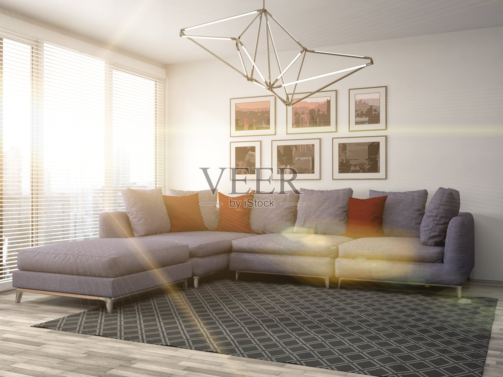 室内用沙发。三维演示照片摄影图片