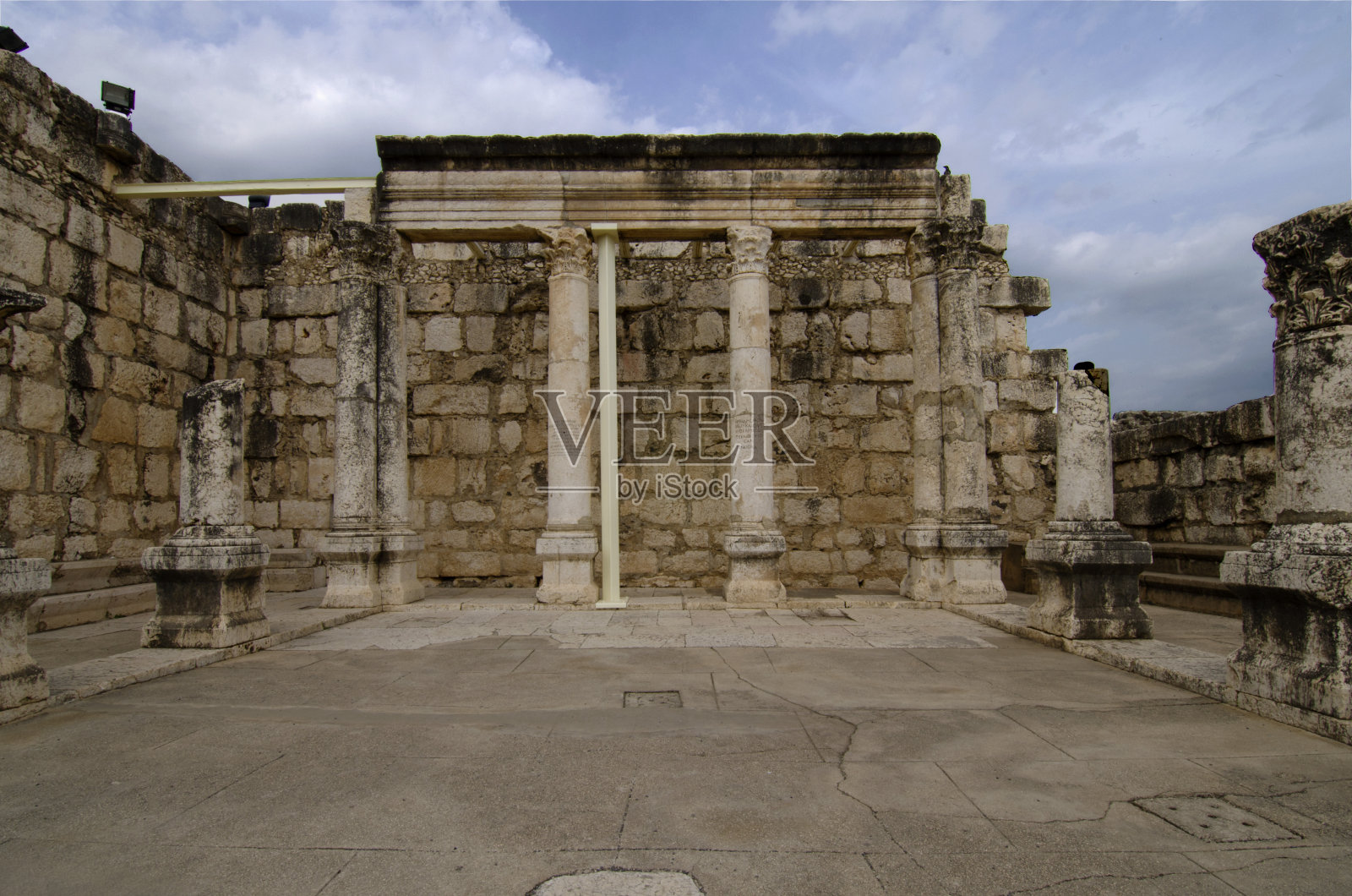 迦百农的老犹太教堂照片摄影图片
