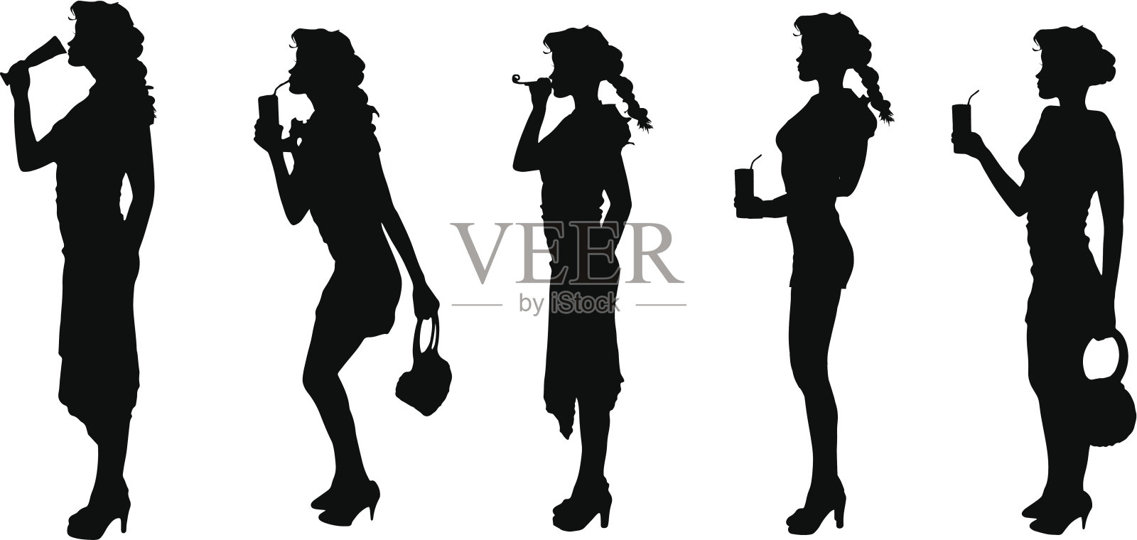 向量轮廓的脸插画图片素材